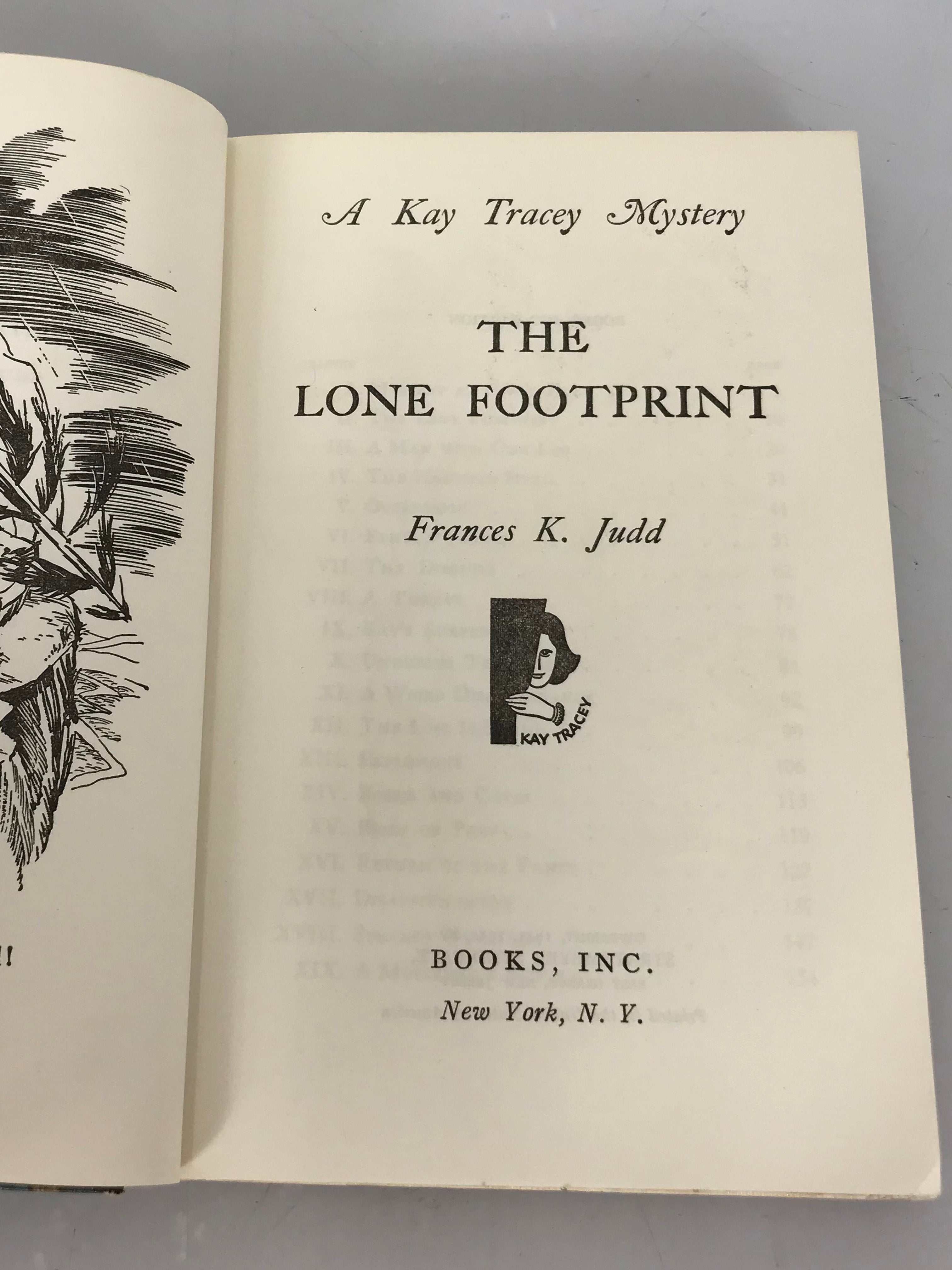 The Lone Footprint by Frances Judd a Kay Tracey Mystery 1952 HC