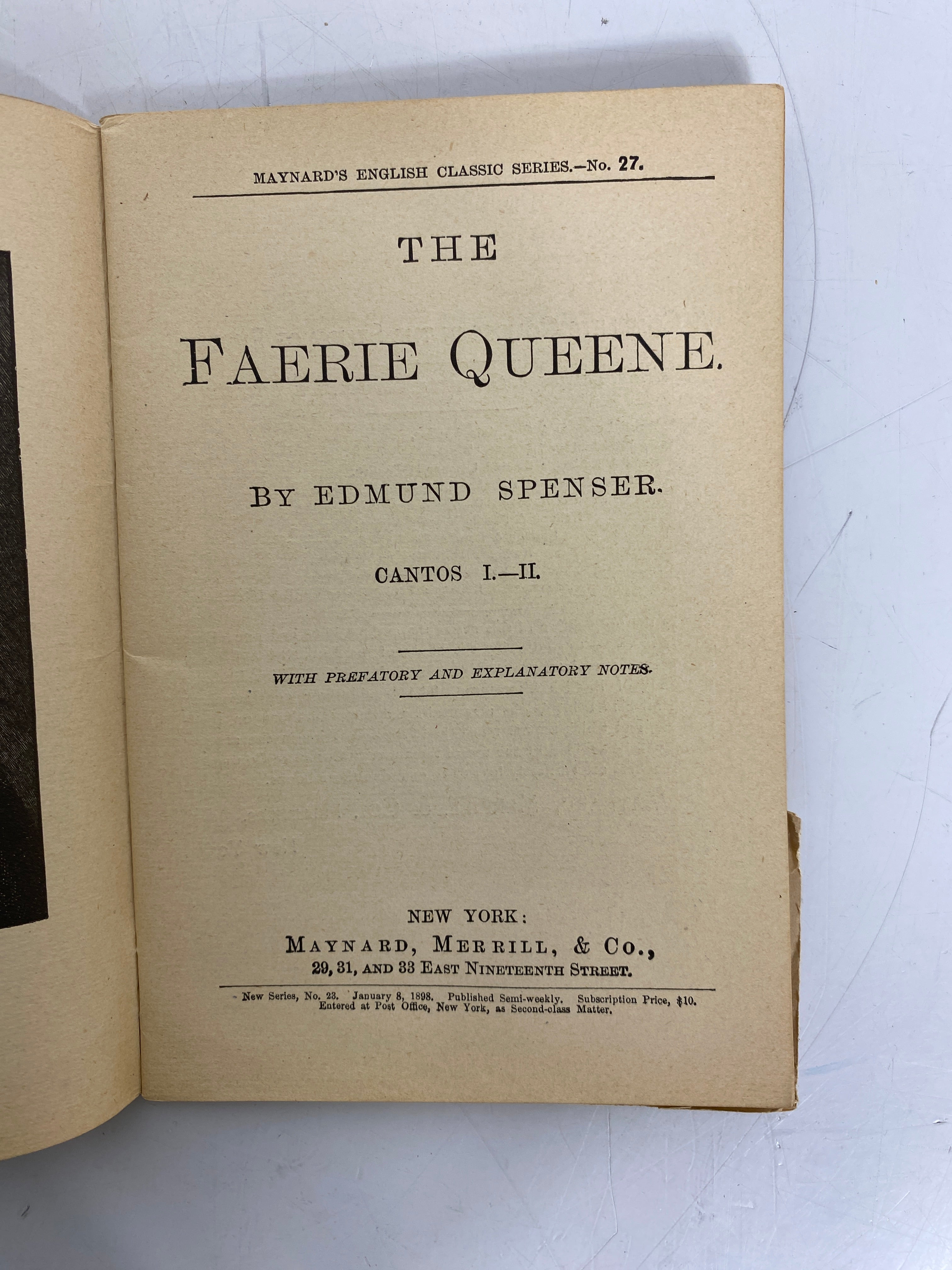 3 Antique Maynard's English Classic Series 1890-98 Spenser/Milton/Curtis SC