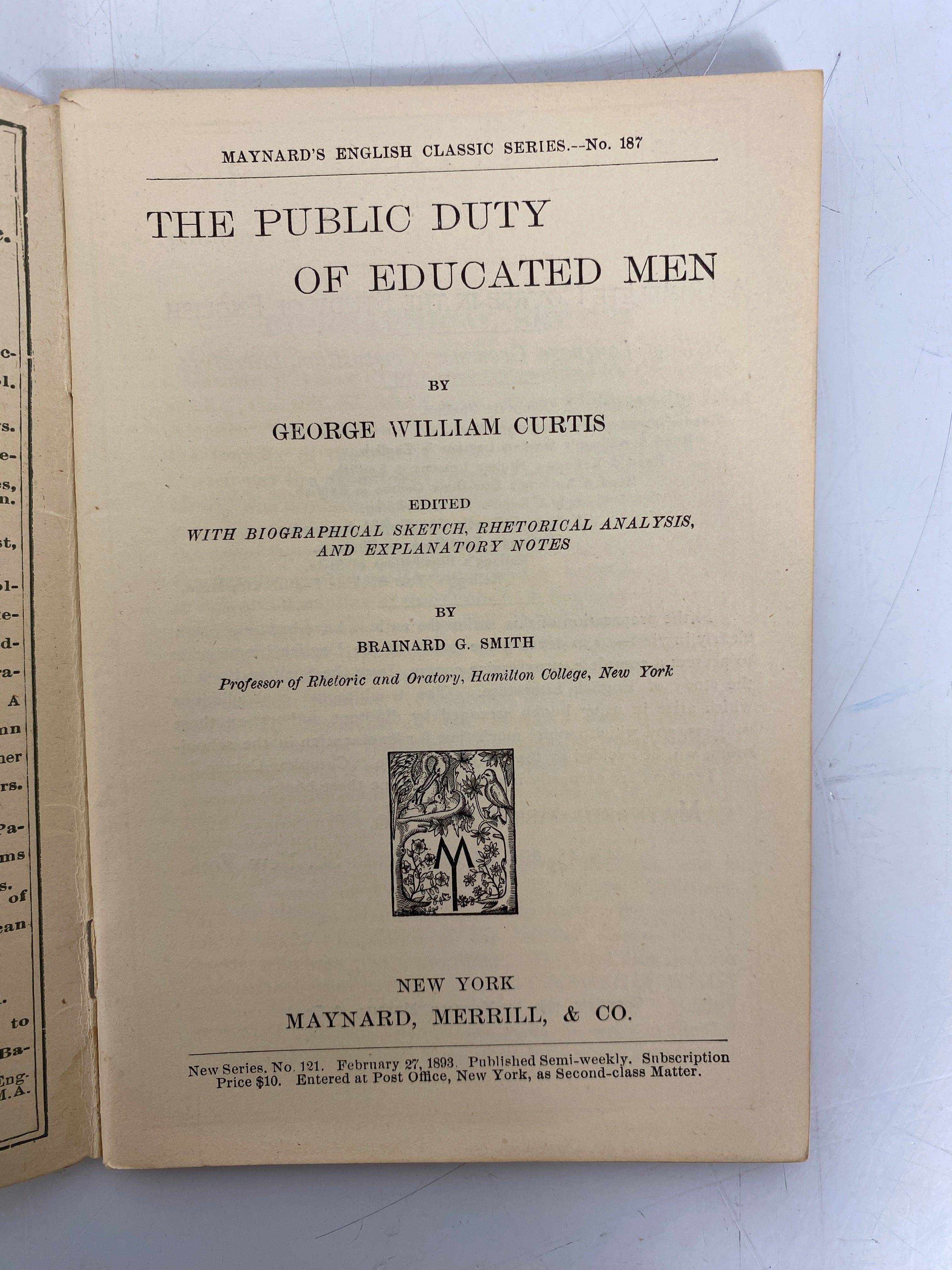 3 Antique Maynard's English Classic Series 1890-98 Spenser/Milton/Curtis SC