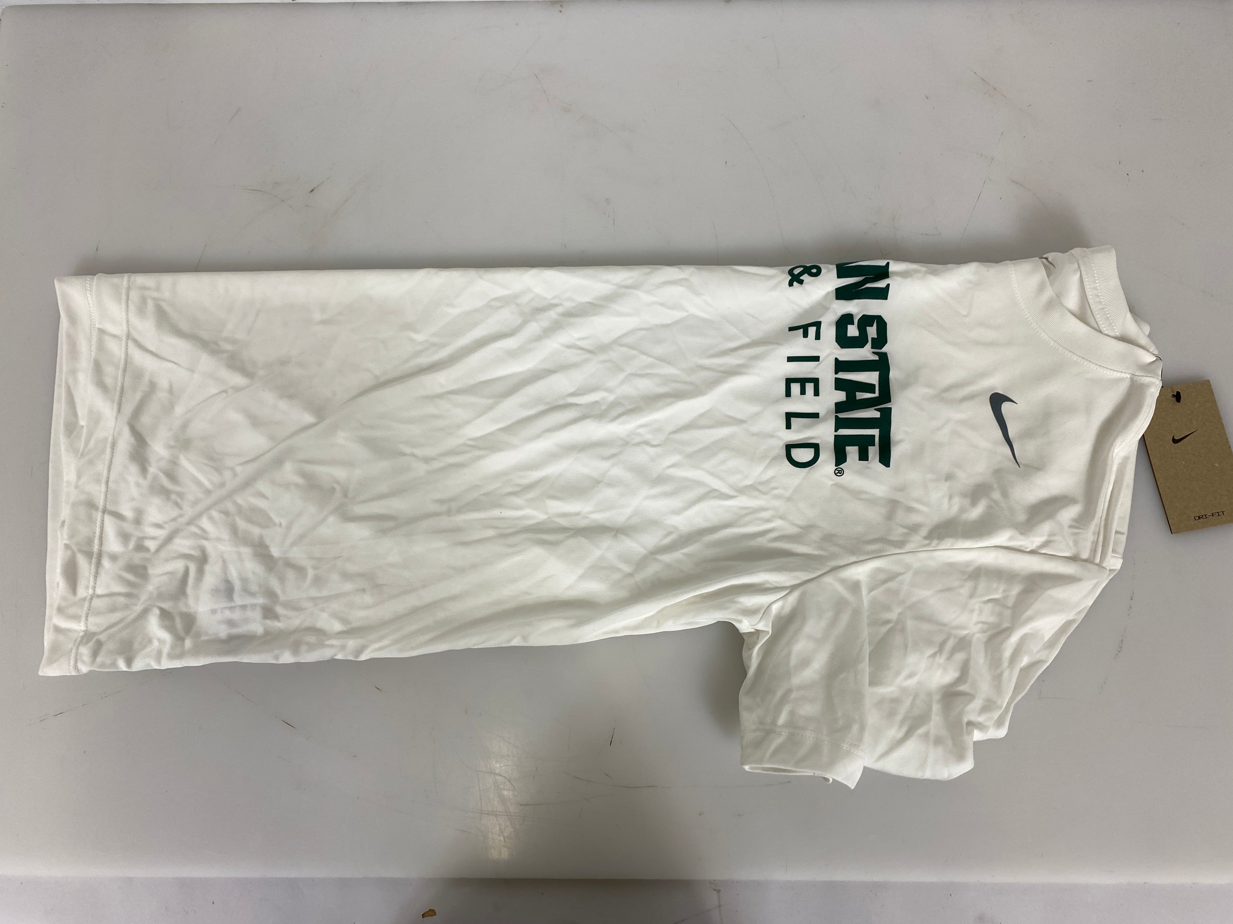 Mens Nike Track & Field White MSU Shirt S *New With Tags*