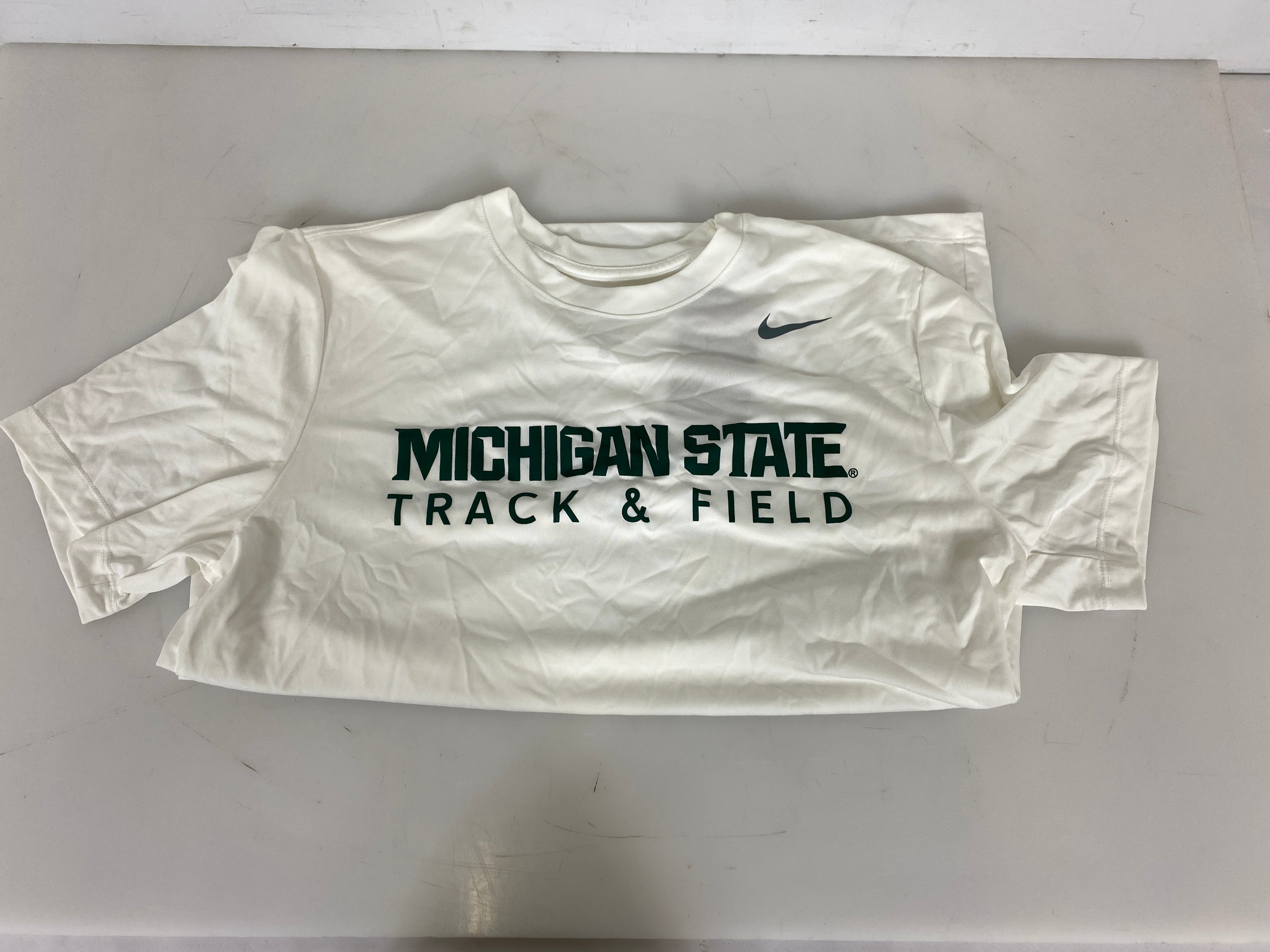 Mens Nike Track & Field White MSU Shirt S *New With Tags*