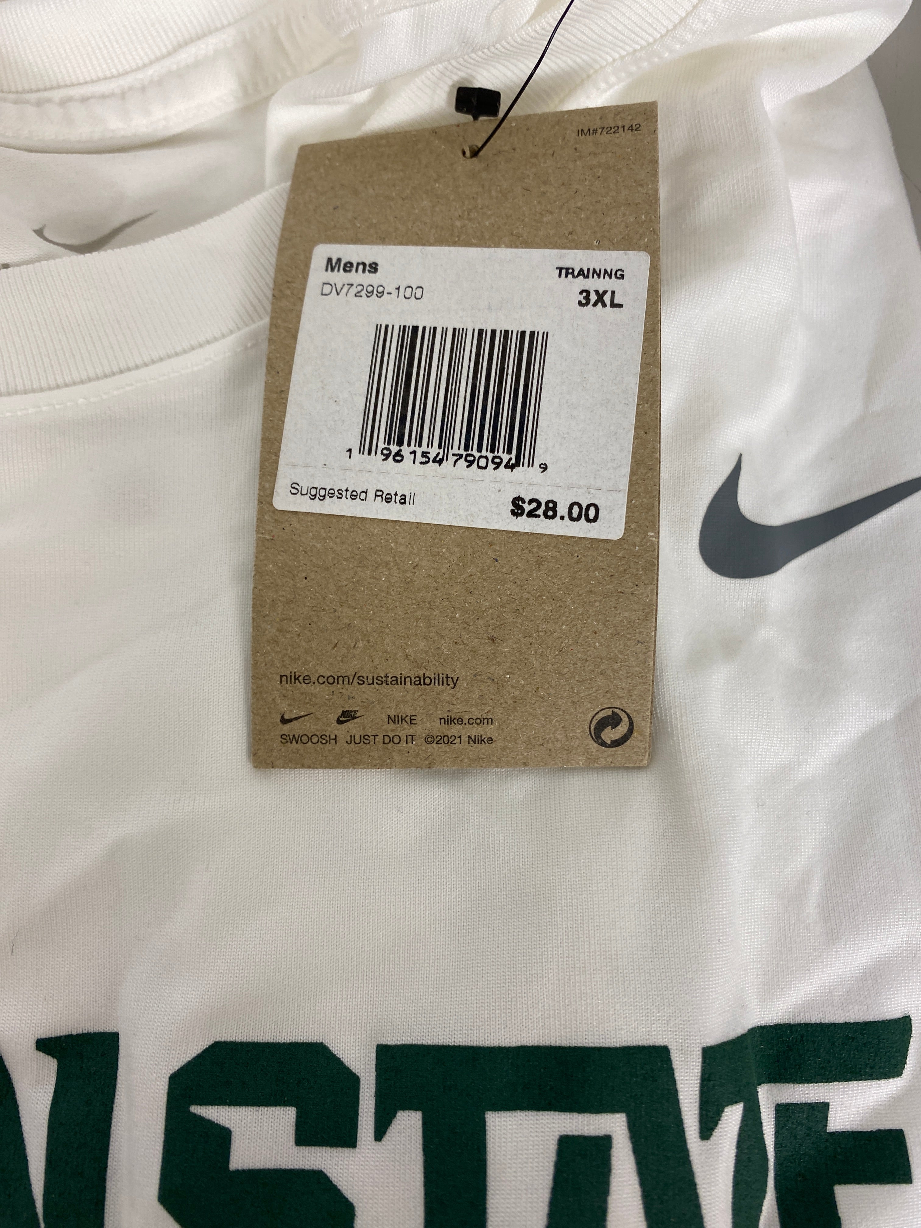 Mens Nike Track & Field White MSU Shirt 2XL *New*