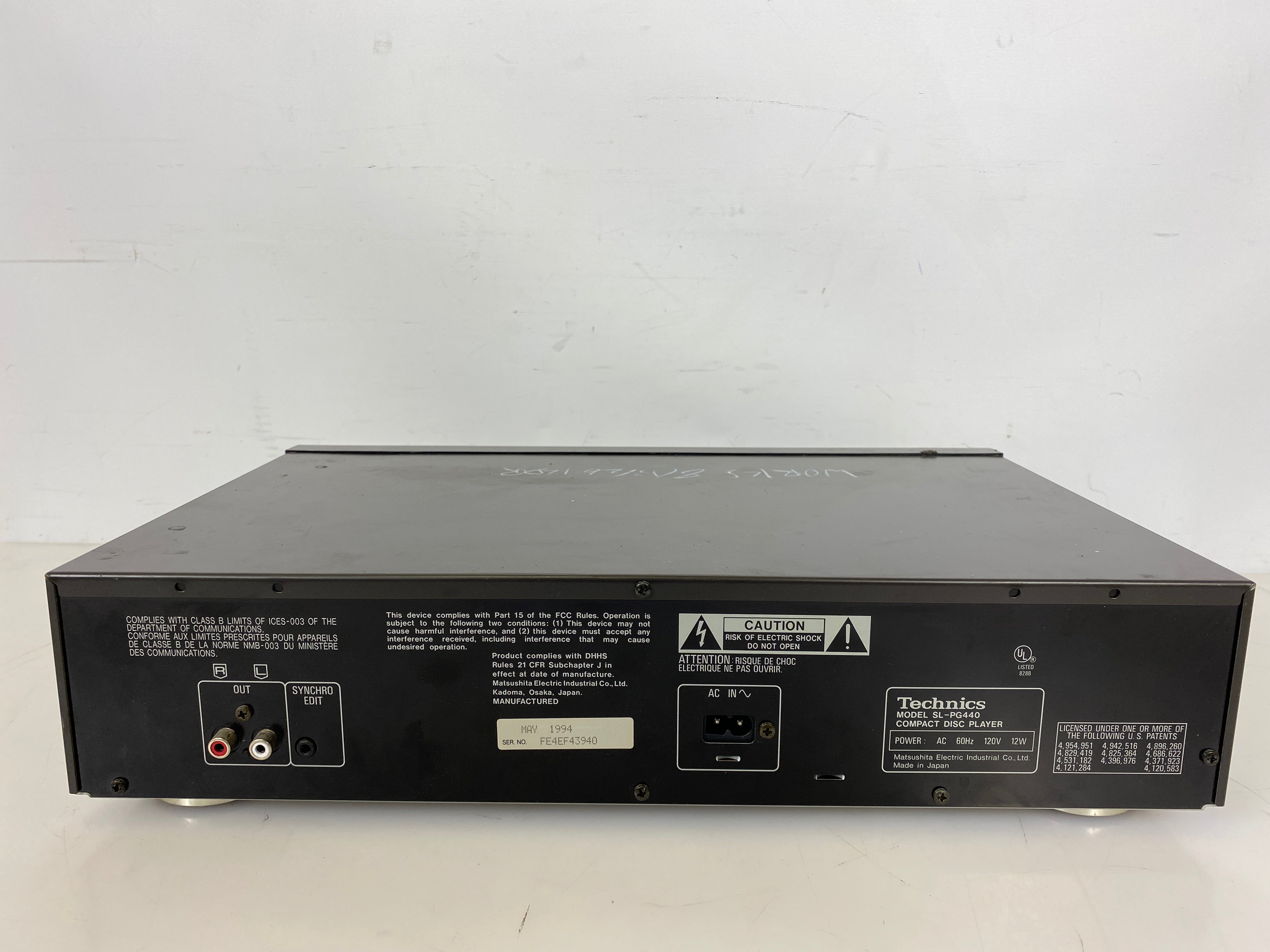 Technics SL-PG440 Compact Disc CD Player