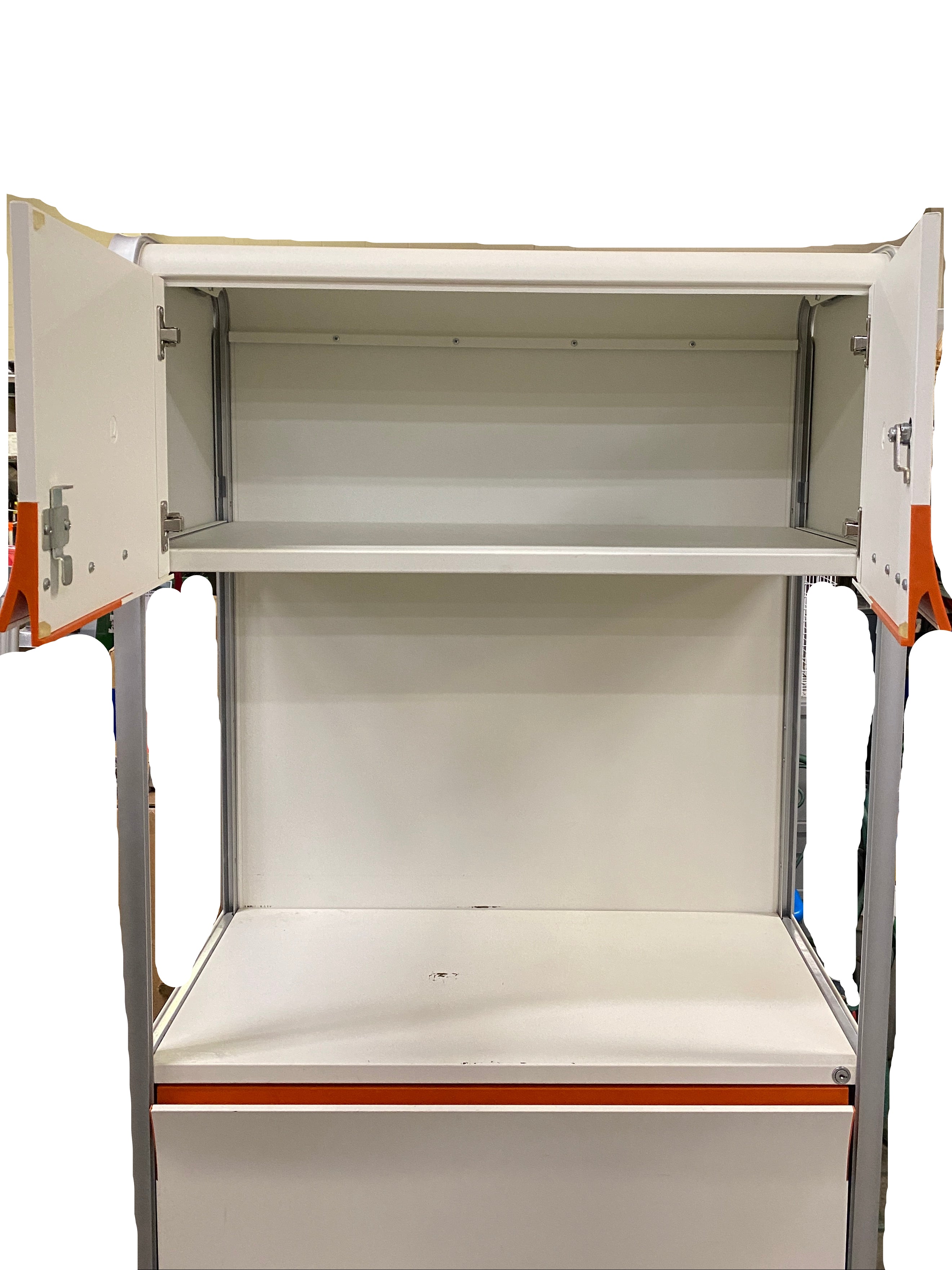 Herman Miller Orange and White Teneo Cabinet