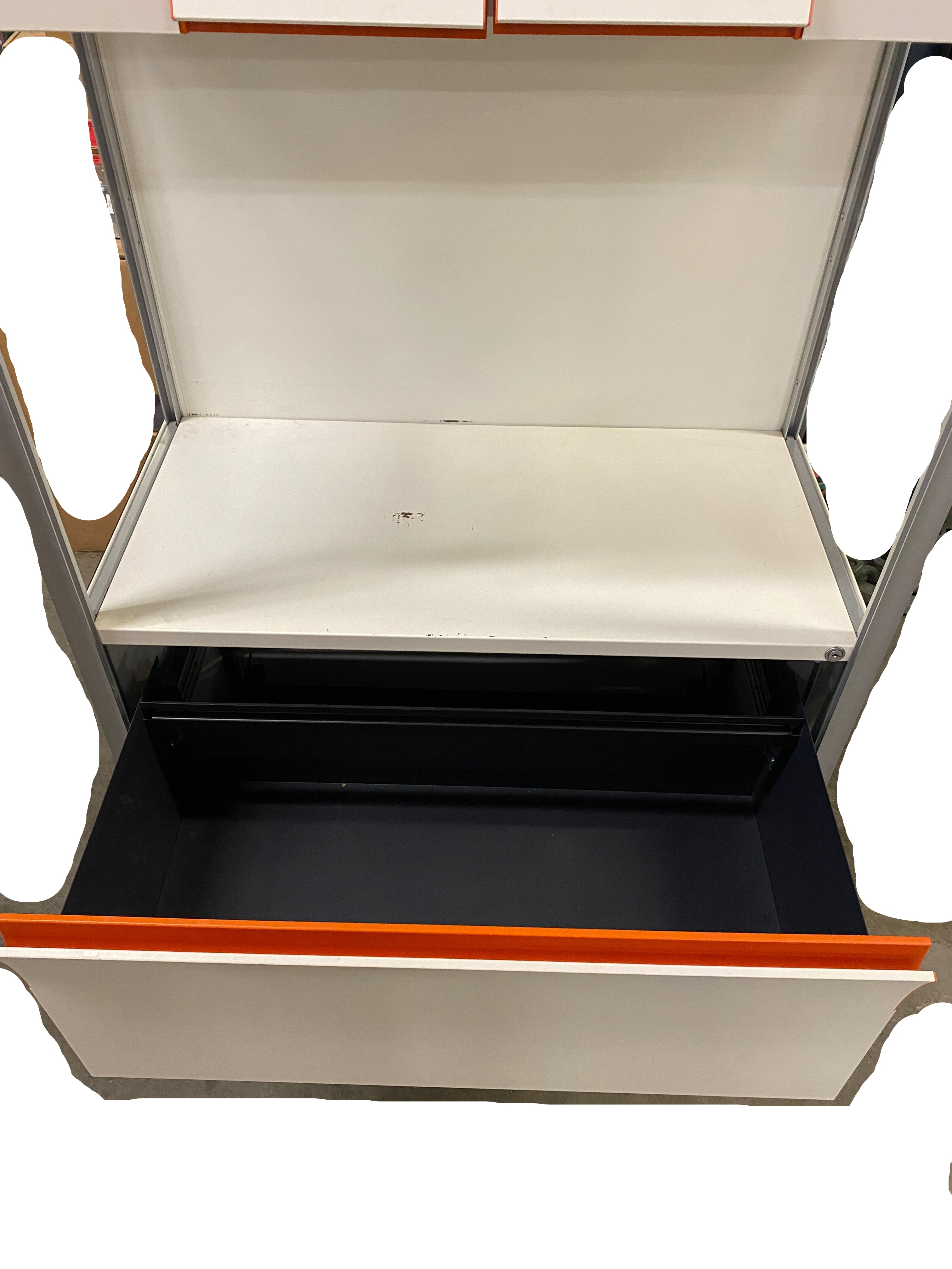 Herman Miller Orange and White Teneo Cabinet