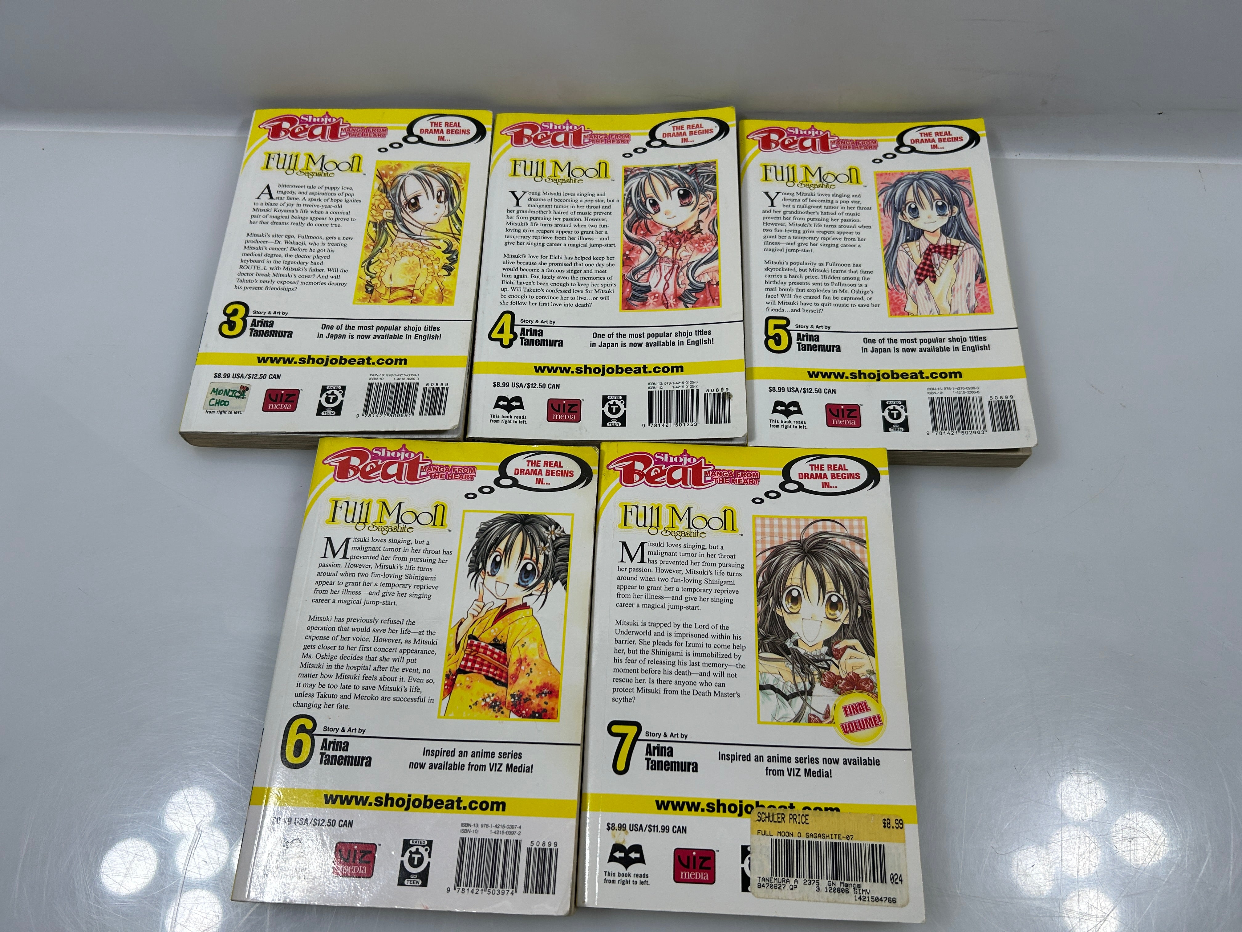 Lot of 5 Full Moon Shojo Beat Manga Edition Arina Tanemura 2002-2006