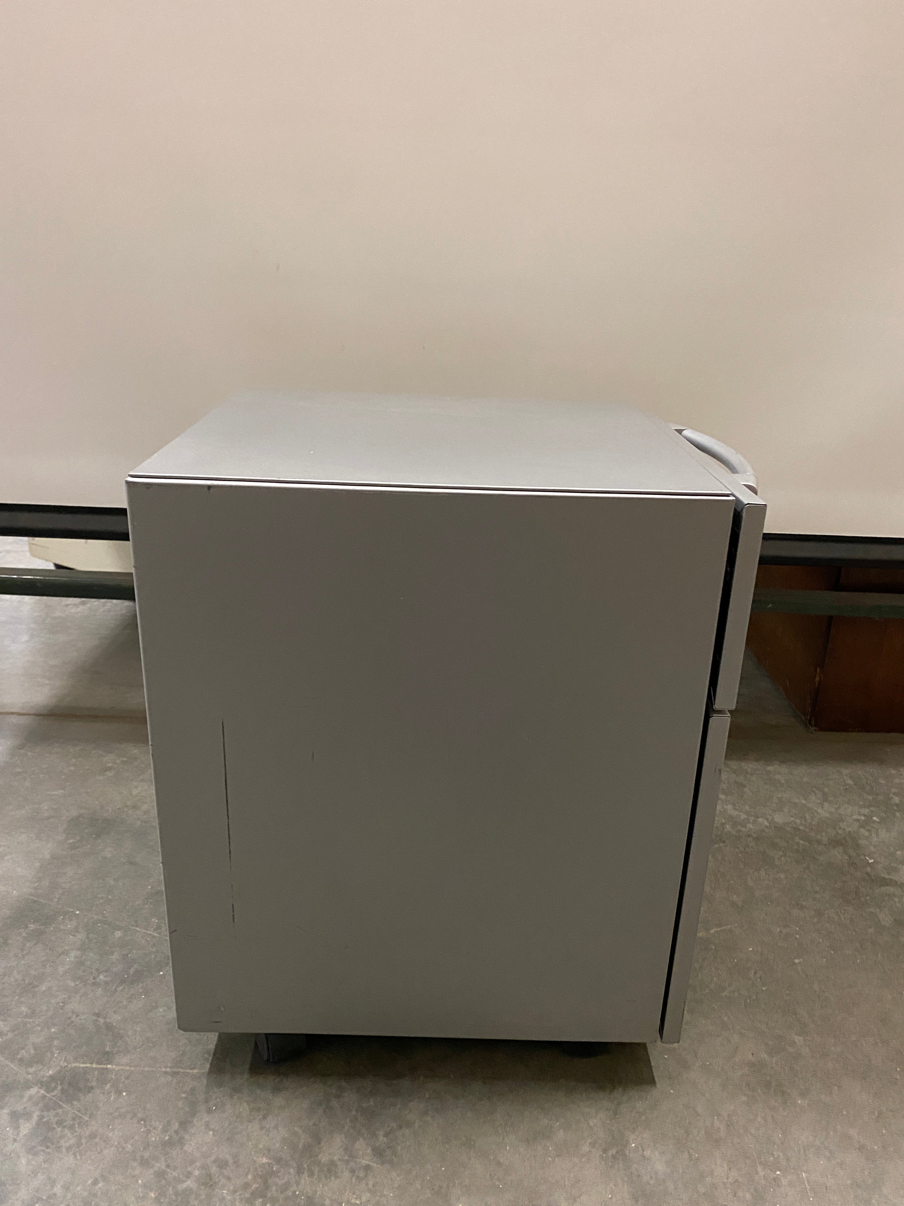 Gray Metal 2 Drawer Filing Cabinet On Wheels