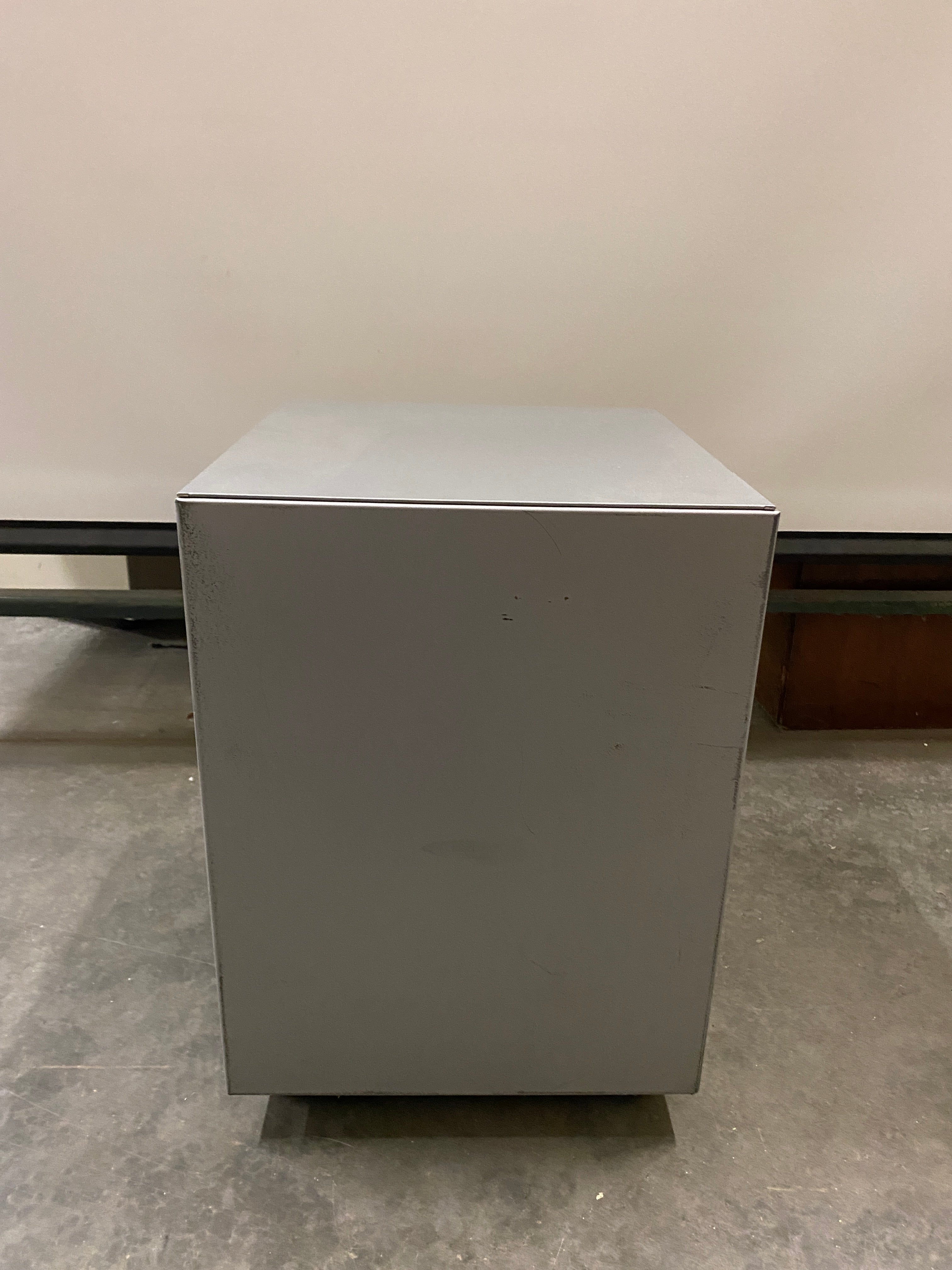 Gray Metal 2 Drawer Filing Cabinet On Wheels