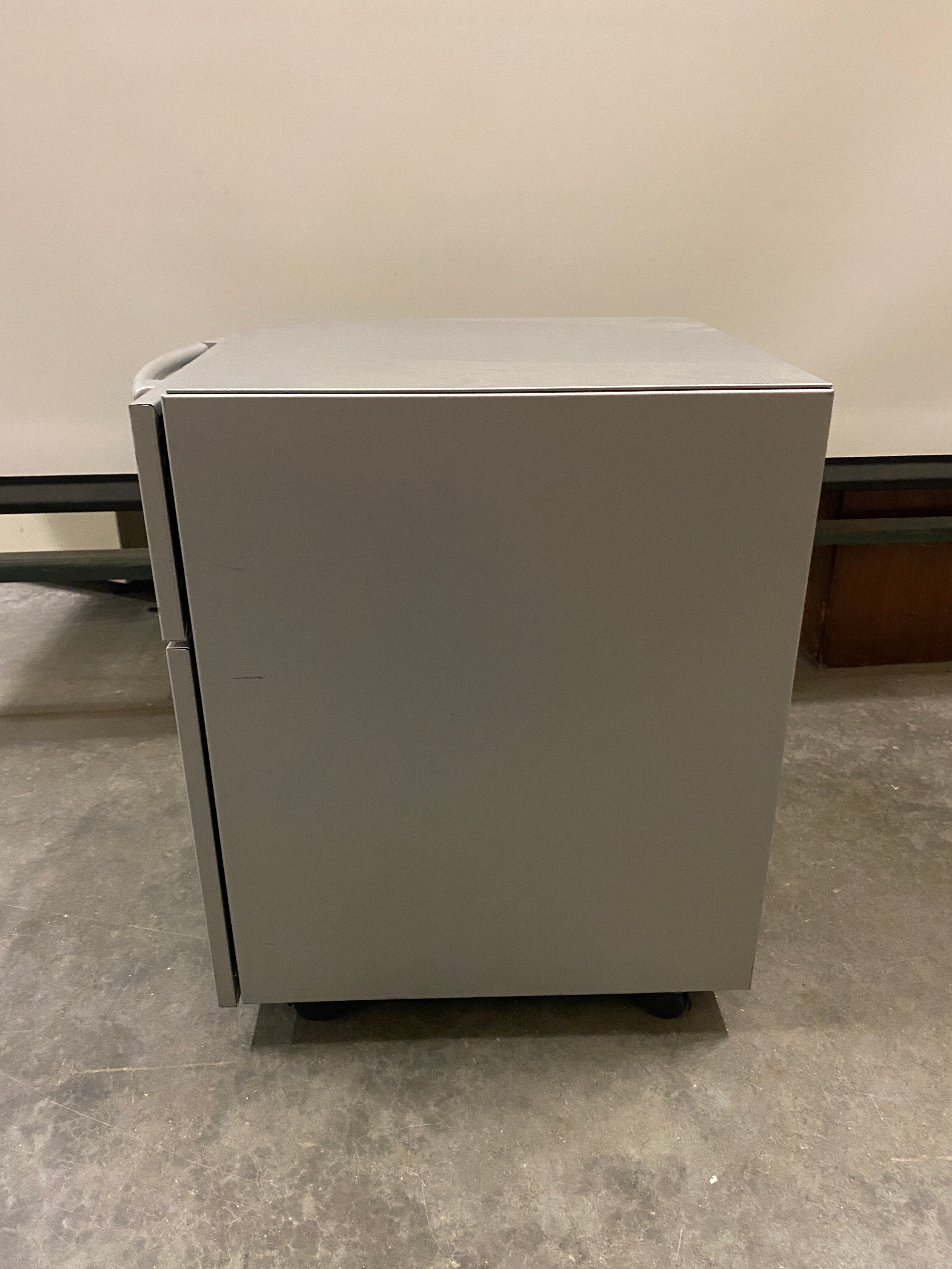 Gray Metal 2 Drawer Filing Cabinet On Wheels
