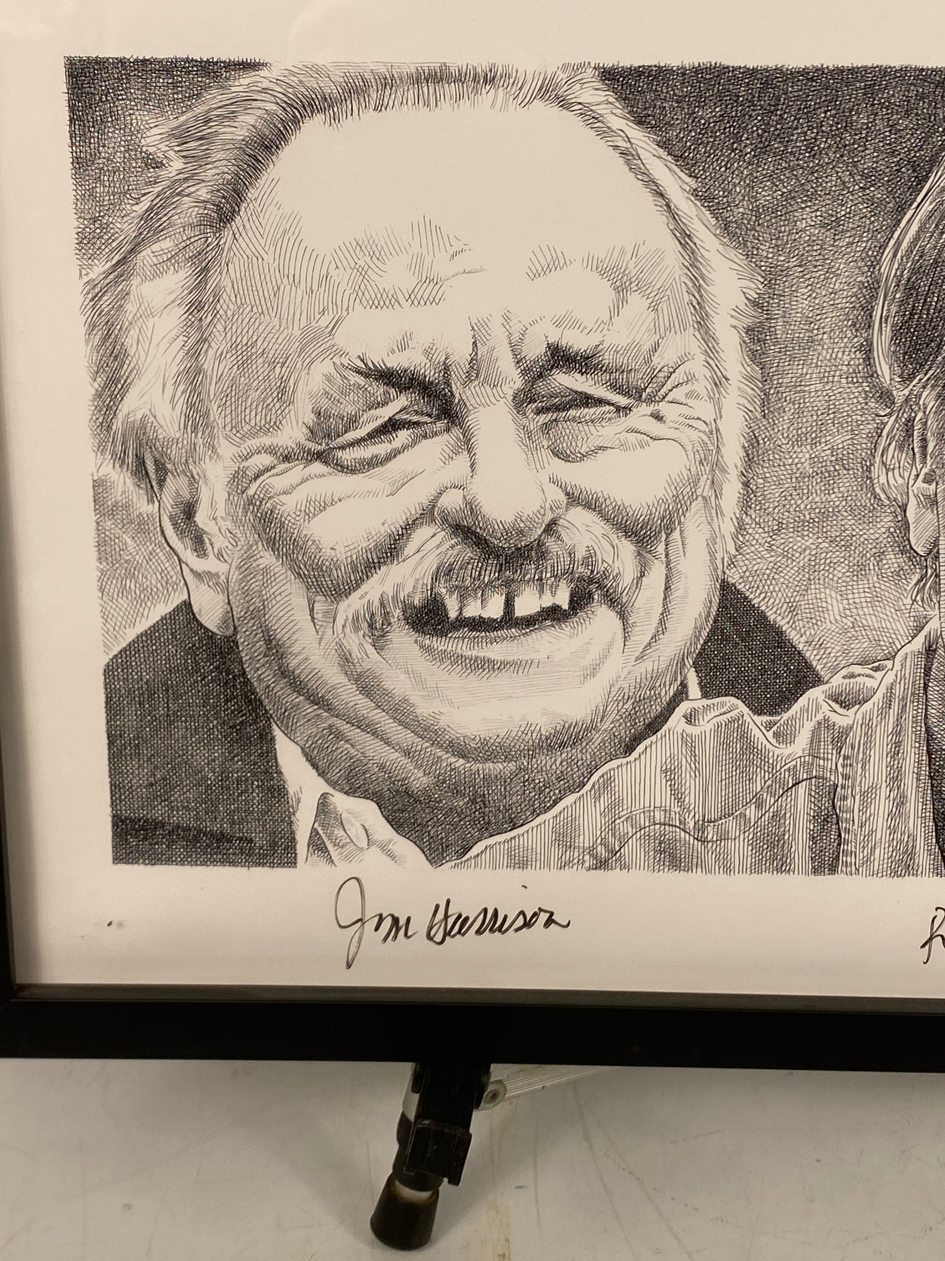 Autographed Sketch Artwork of Jim Harrison, Richard Ford & Thomas McGuane by Mark Darling