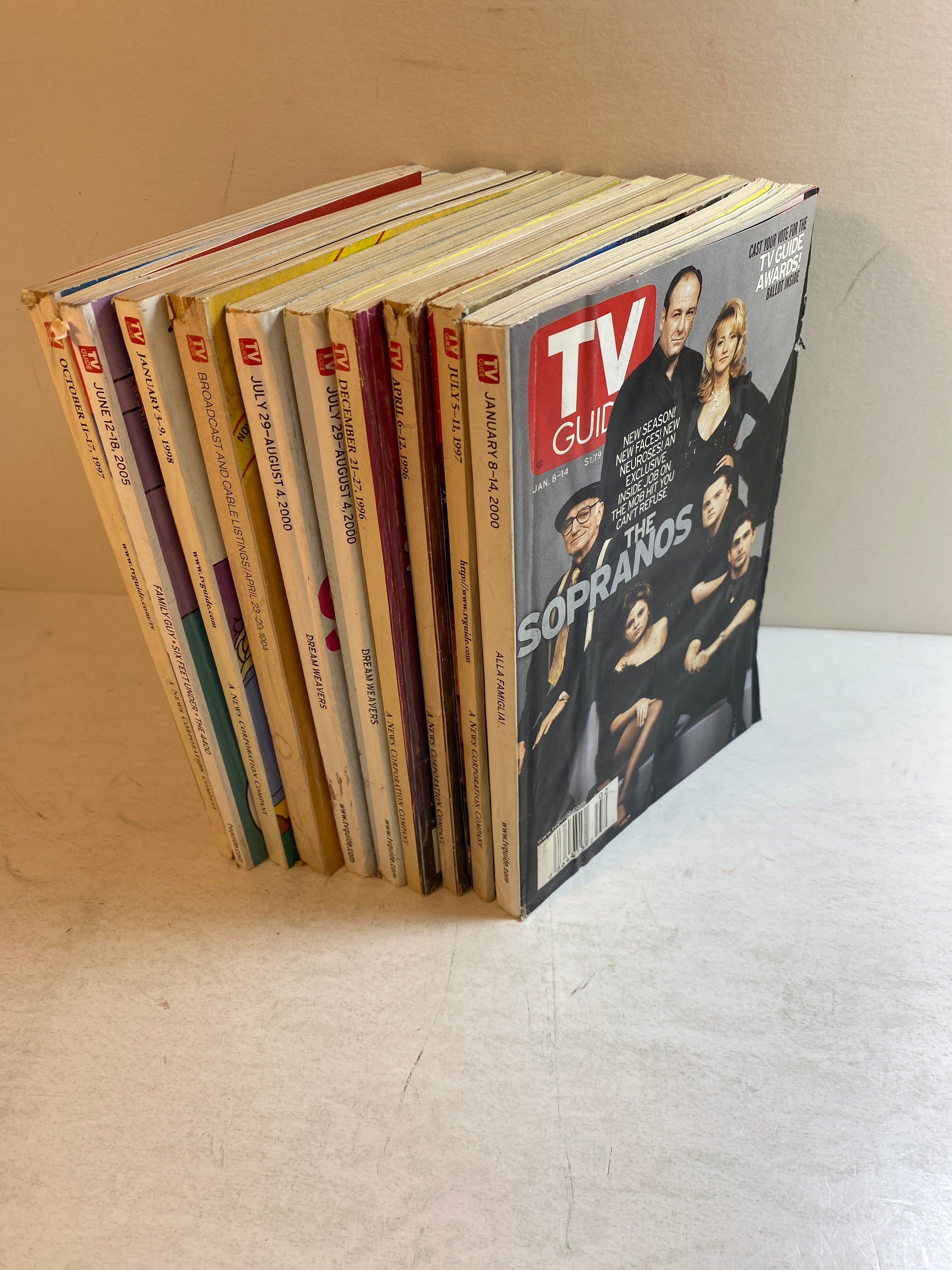 Lot of 10 TV Guides 1994-2005 Seinfeld Simpsons Family Guy