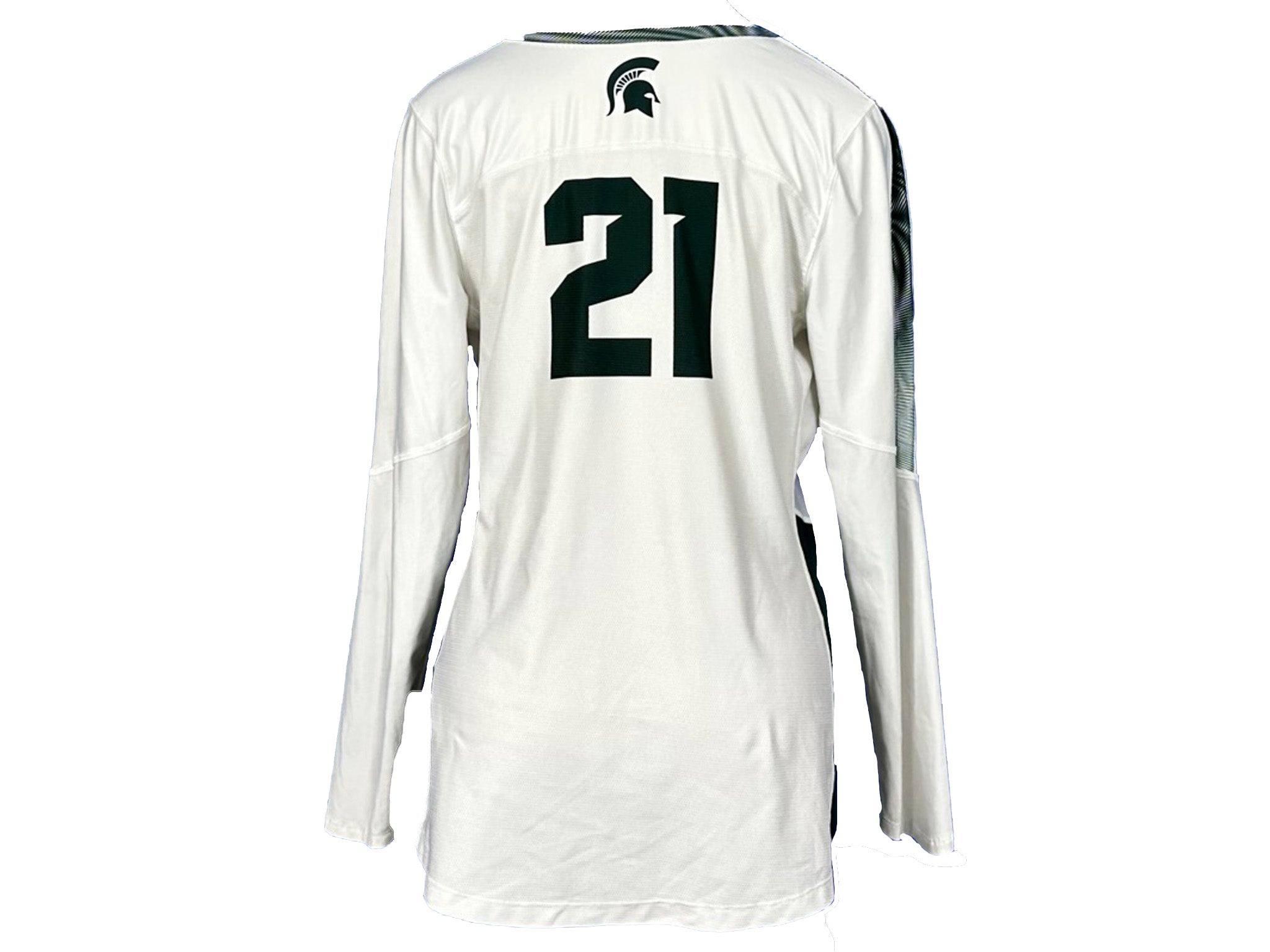 Nike White 2018-2021 Long Sleeve Volleyball Jersey #21 w/ Patch Women's Size L