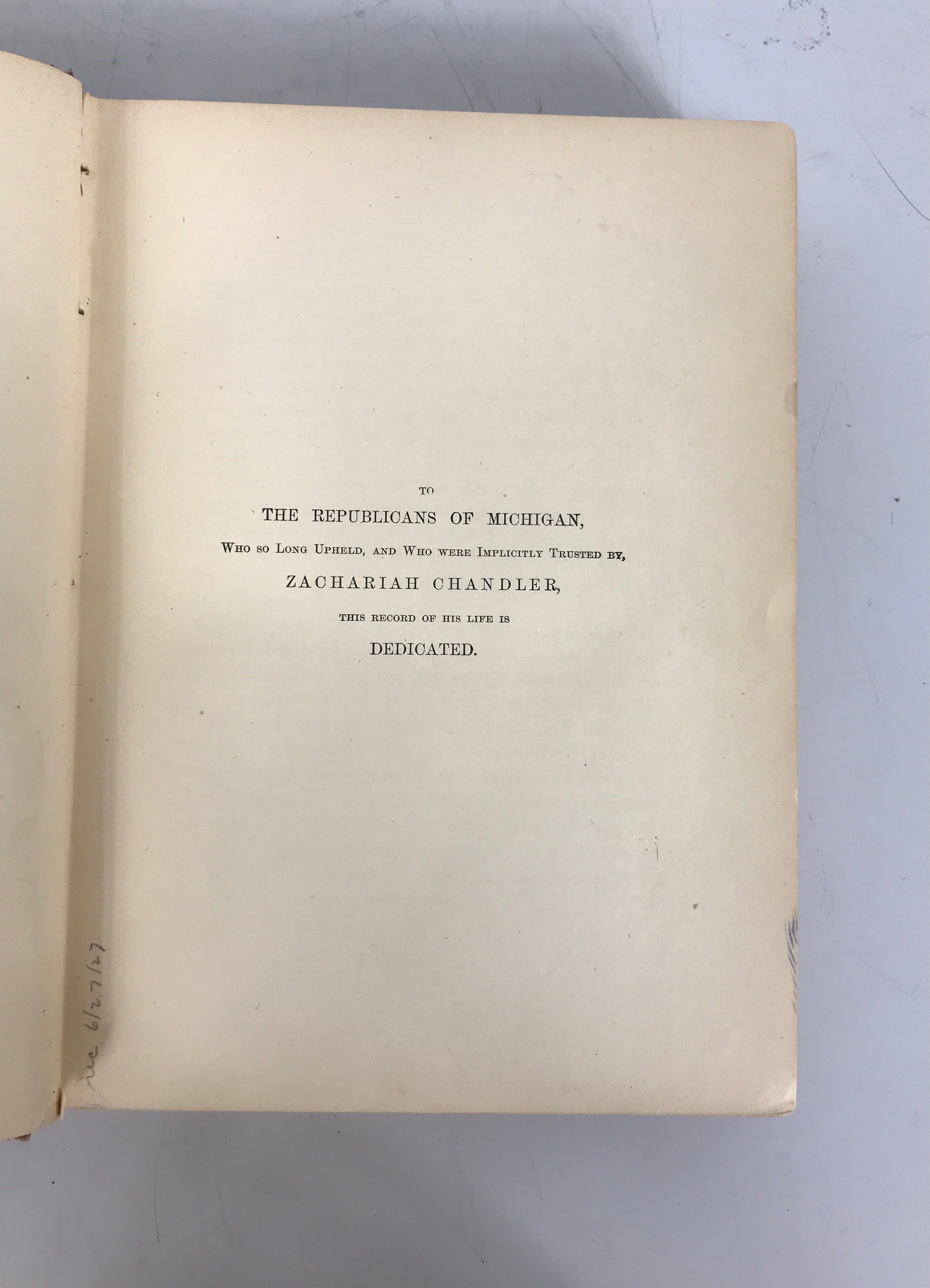 Zachariah Chandler Michigan Senator by The Detroit Post & Tribune 1880 HC Ex-Lib