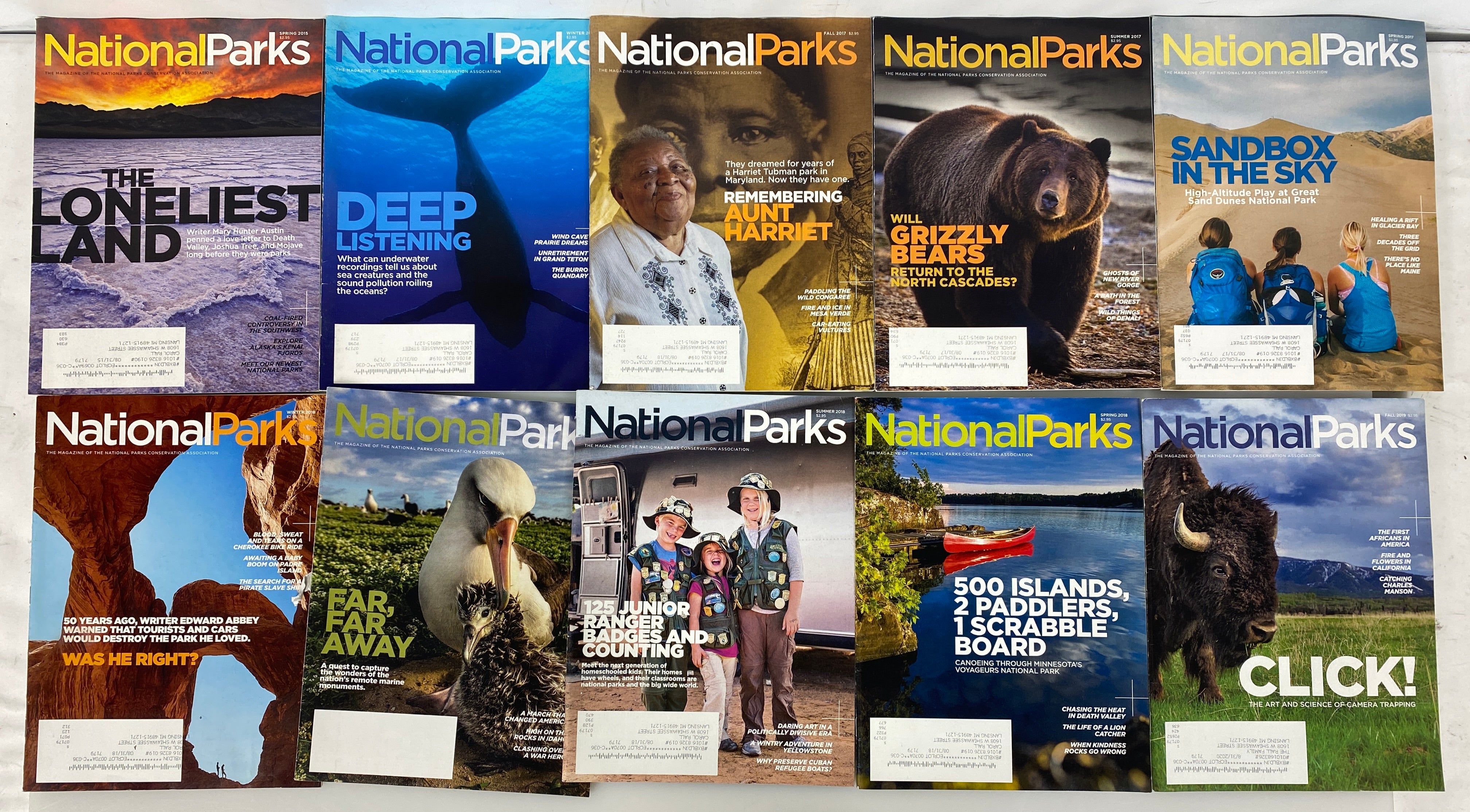 Lot of 17 National Parks Magazines 2015-2021