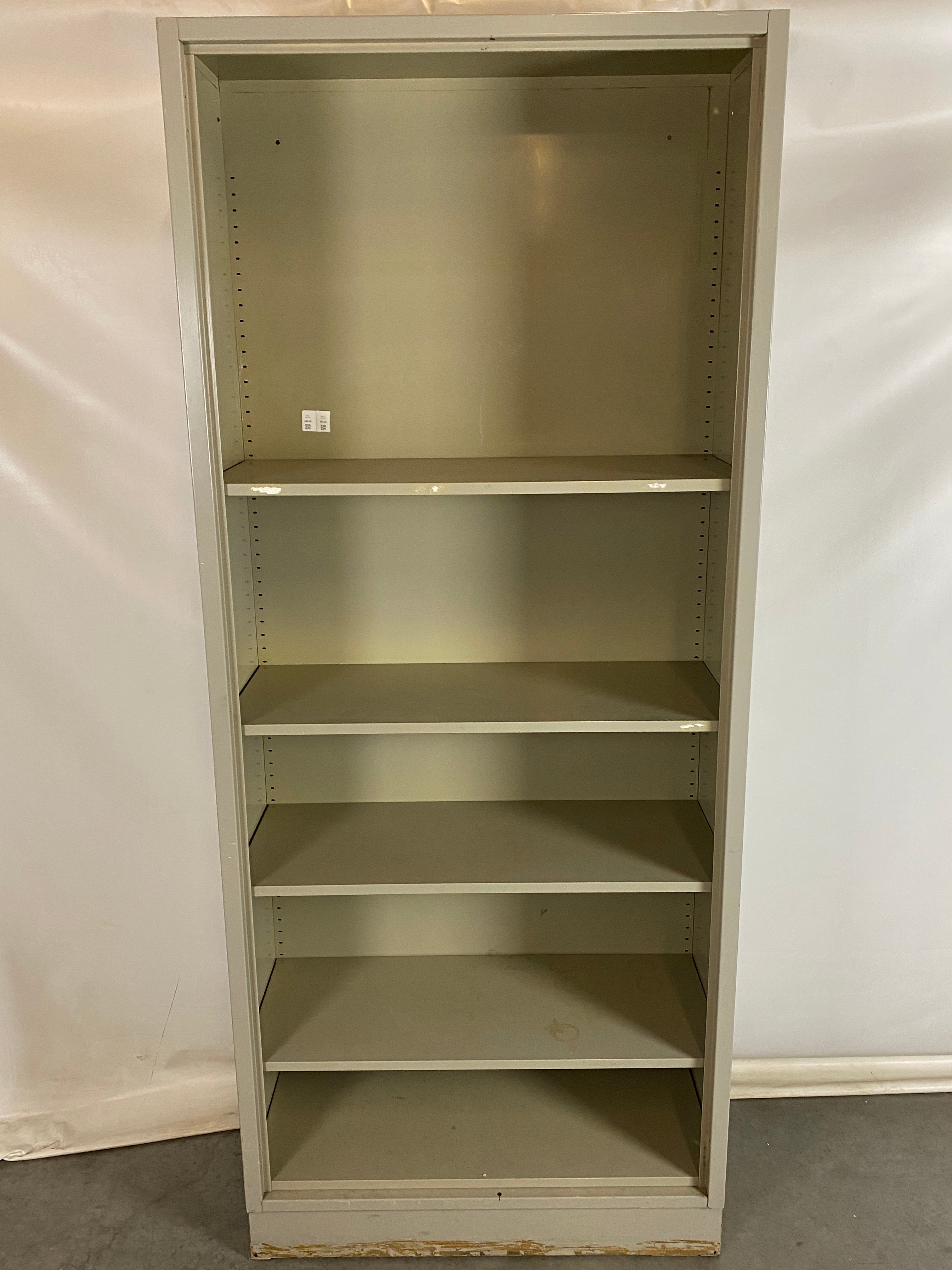 Light Gray 5-Shelf Metal Bookcase