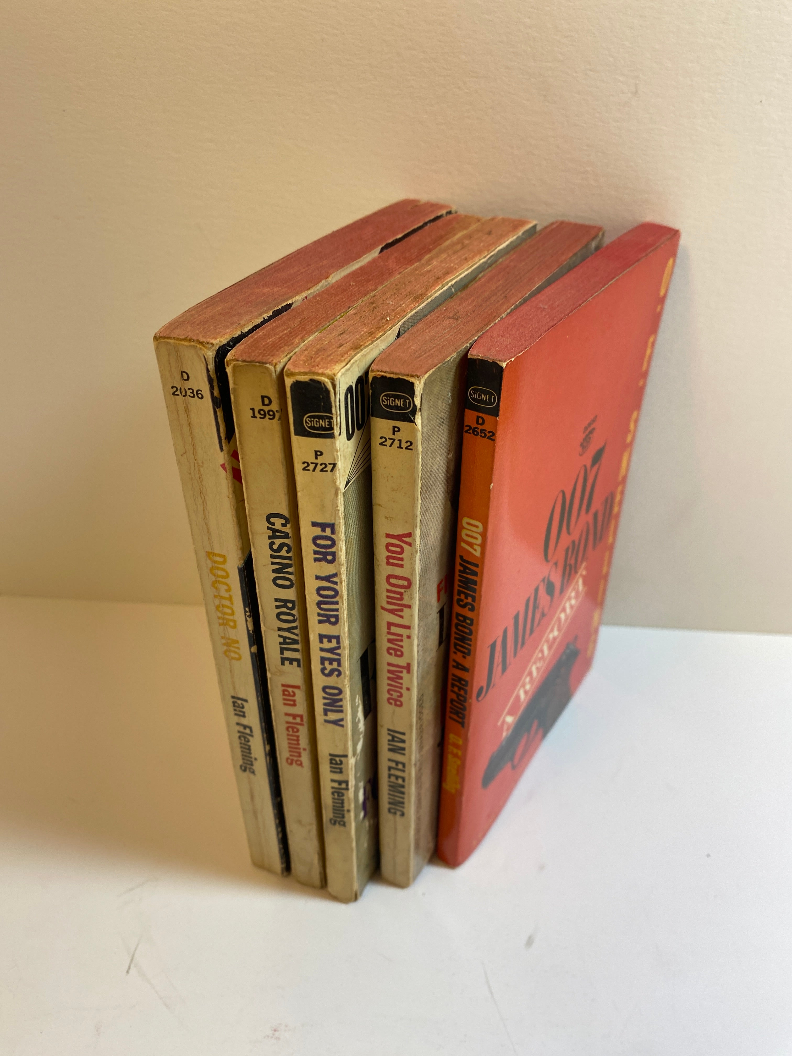 Lot of 5 Ian Fleming/Snelling 007 James Bond Paperback Books 1953-1965