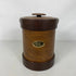 Vintage MCM Shelton-Ware Vinyl Ice Bucket w/ Lid Two Tone Faux Leather