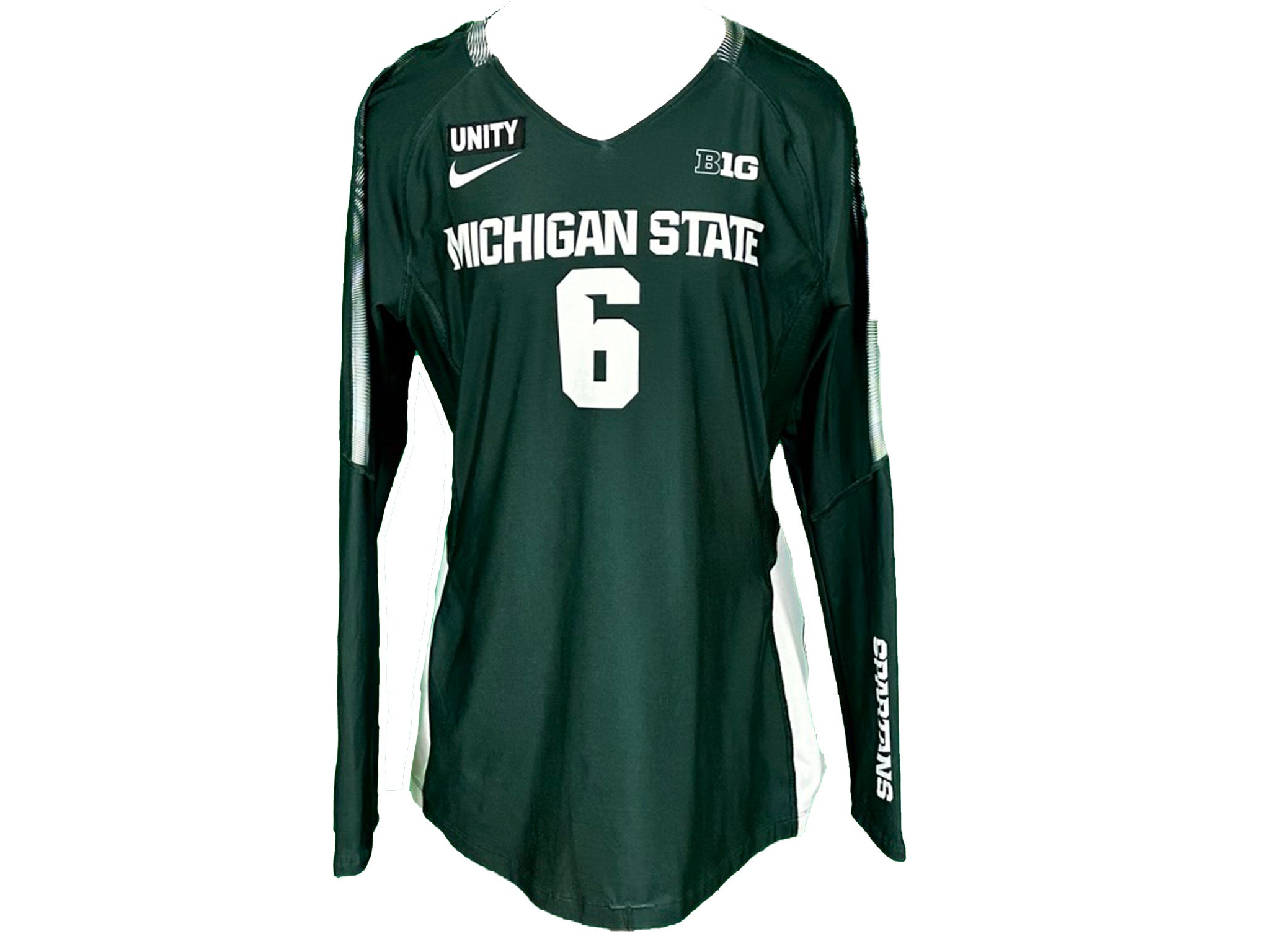 Nike Green 2018-2021 Long Sleeve Volleyball Jersey #6 w/ Patch Women's Size L