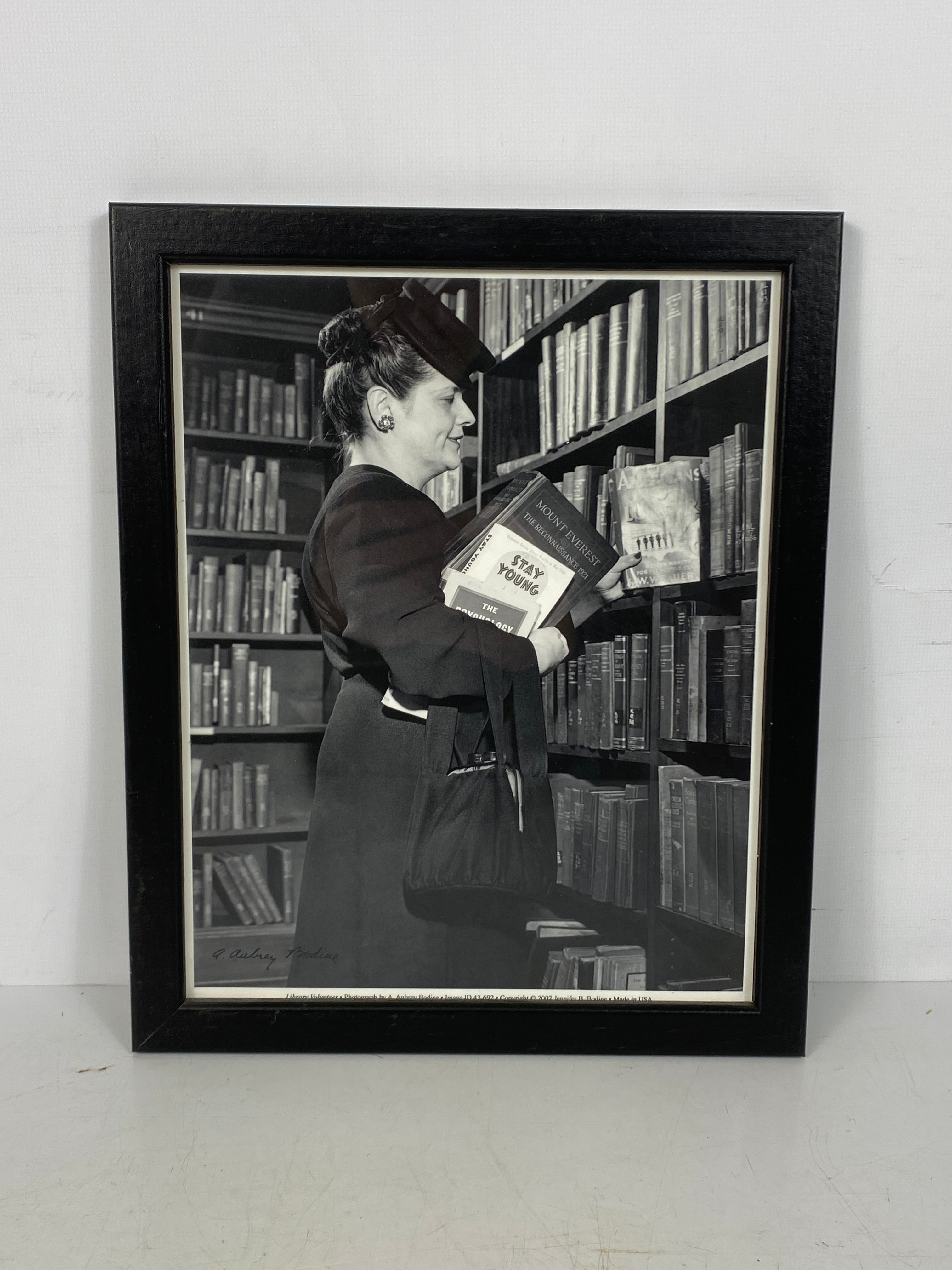 2007 A. Aubrey Bodine "Library Volunteer" Photograph Framed