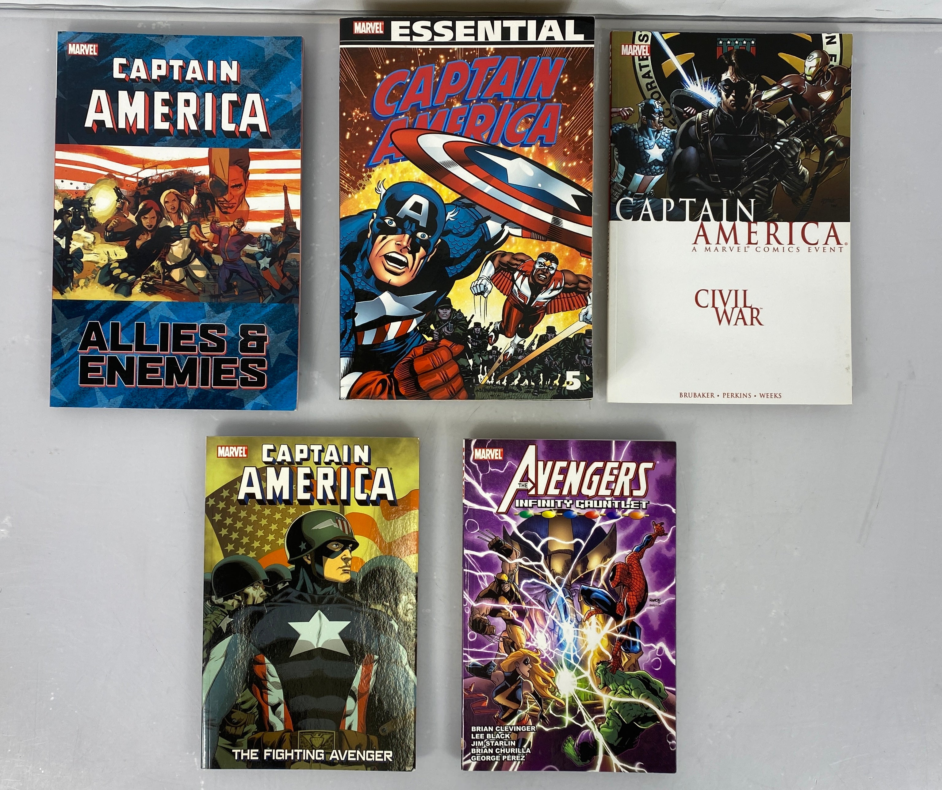 Lot of 7 Captain America, Avengers (Marvel 2007-2011) Graphic Novels SC