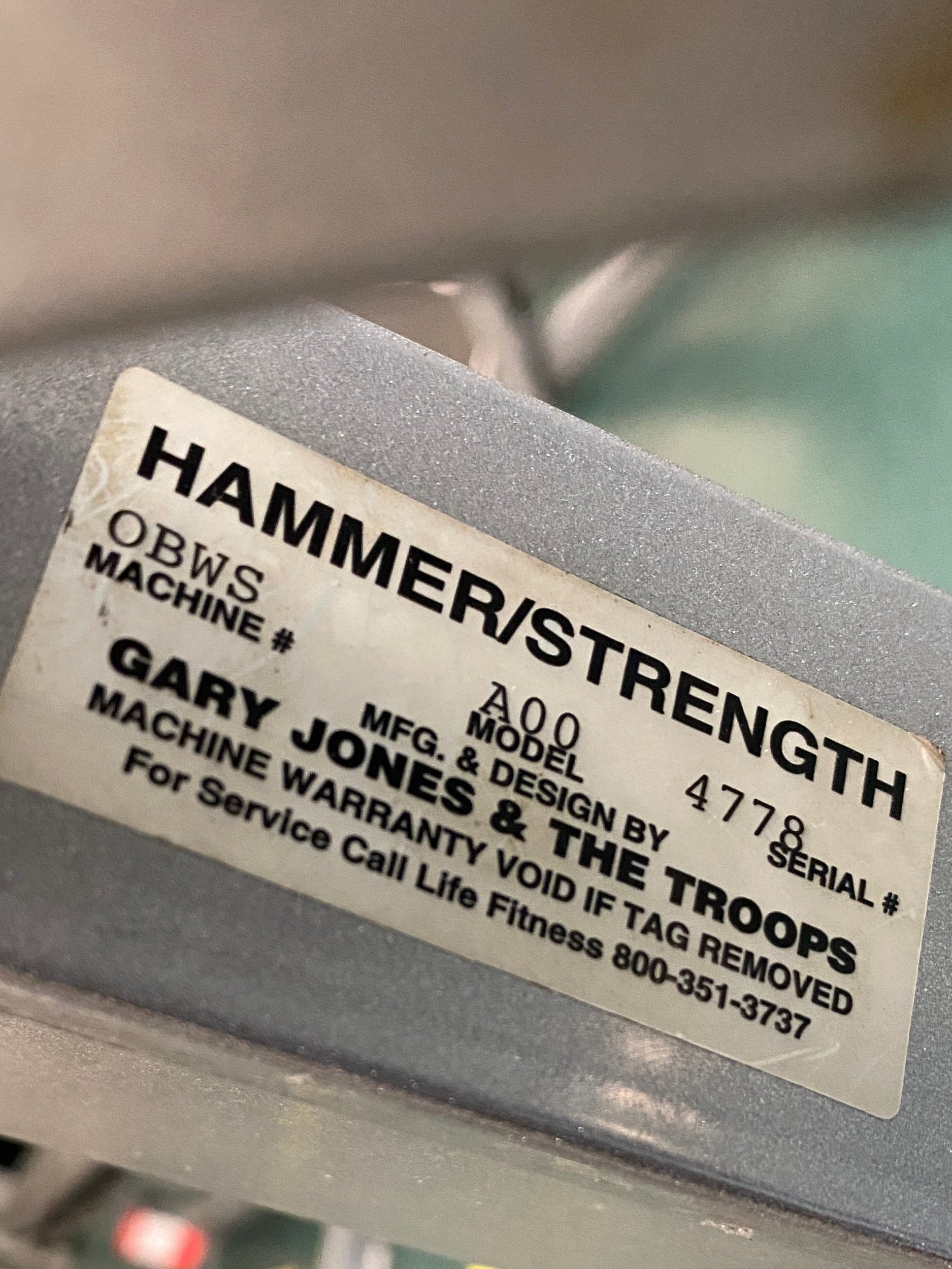 Hammer Strength Olympic Military Bench #3 Model OBWSA004778