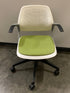Allsteel Green Upholstered White Frame Office Chair