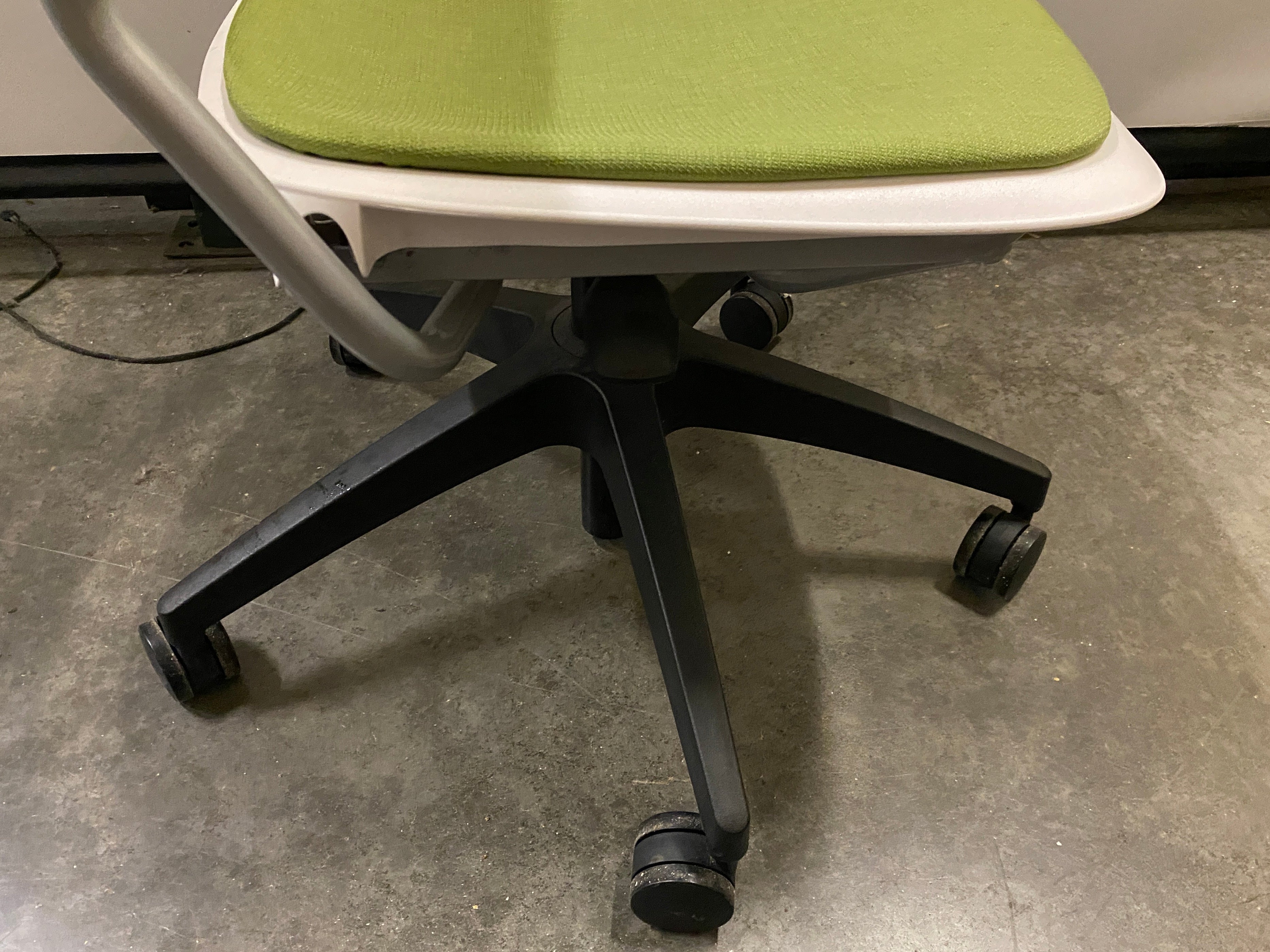 Allsteel Green Upholstered White Frame Office Chair