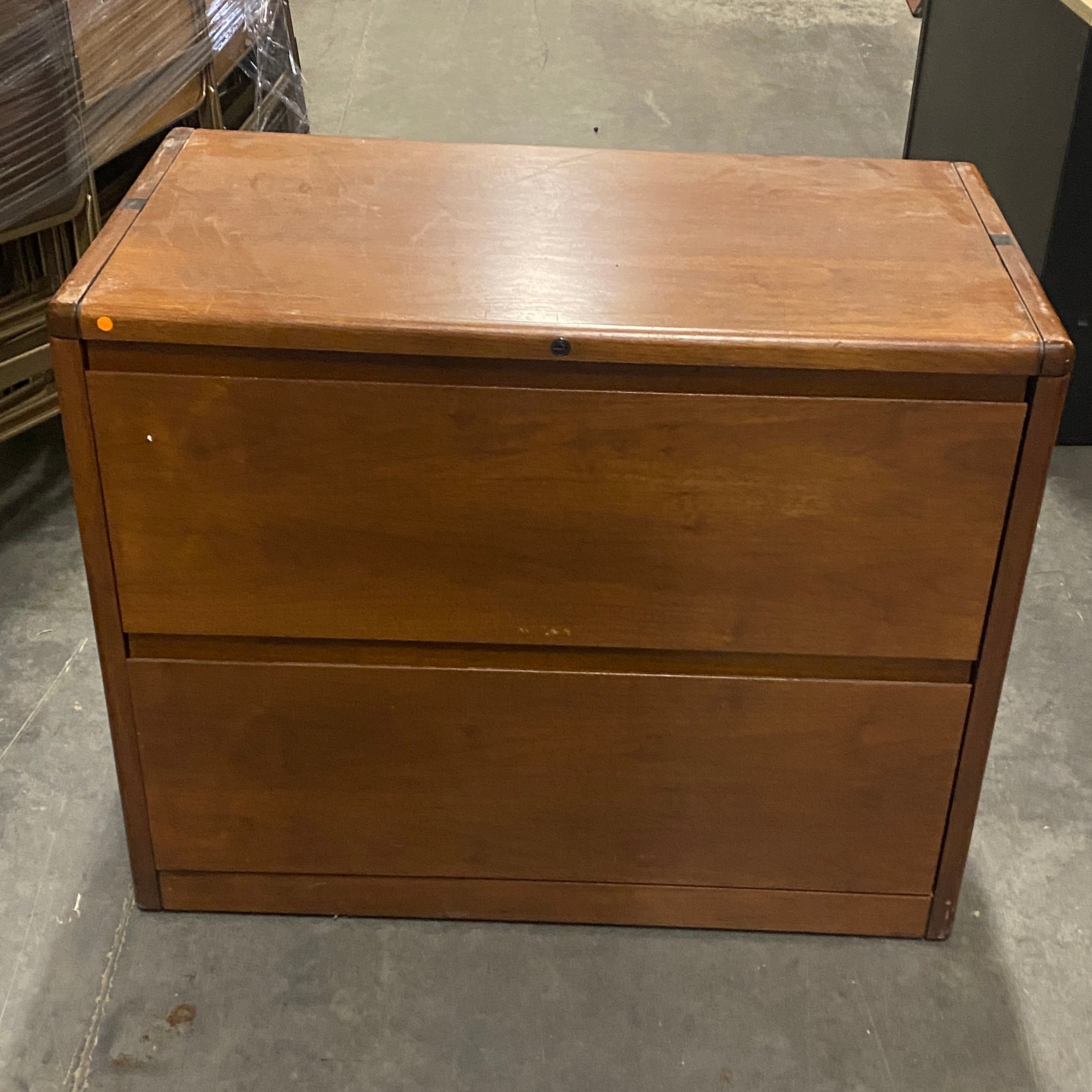 Brown Wooden 2 Drawer Lateral File Cabinet