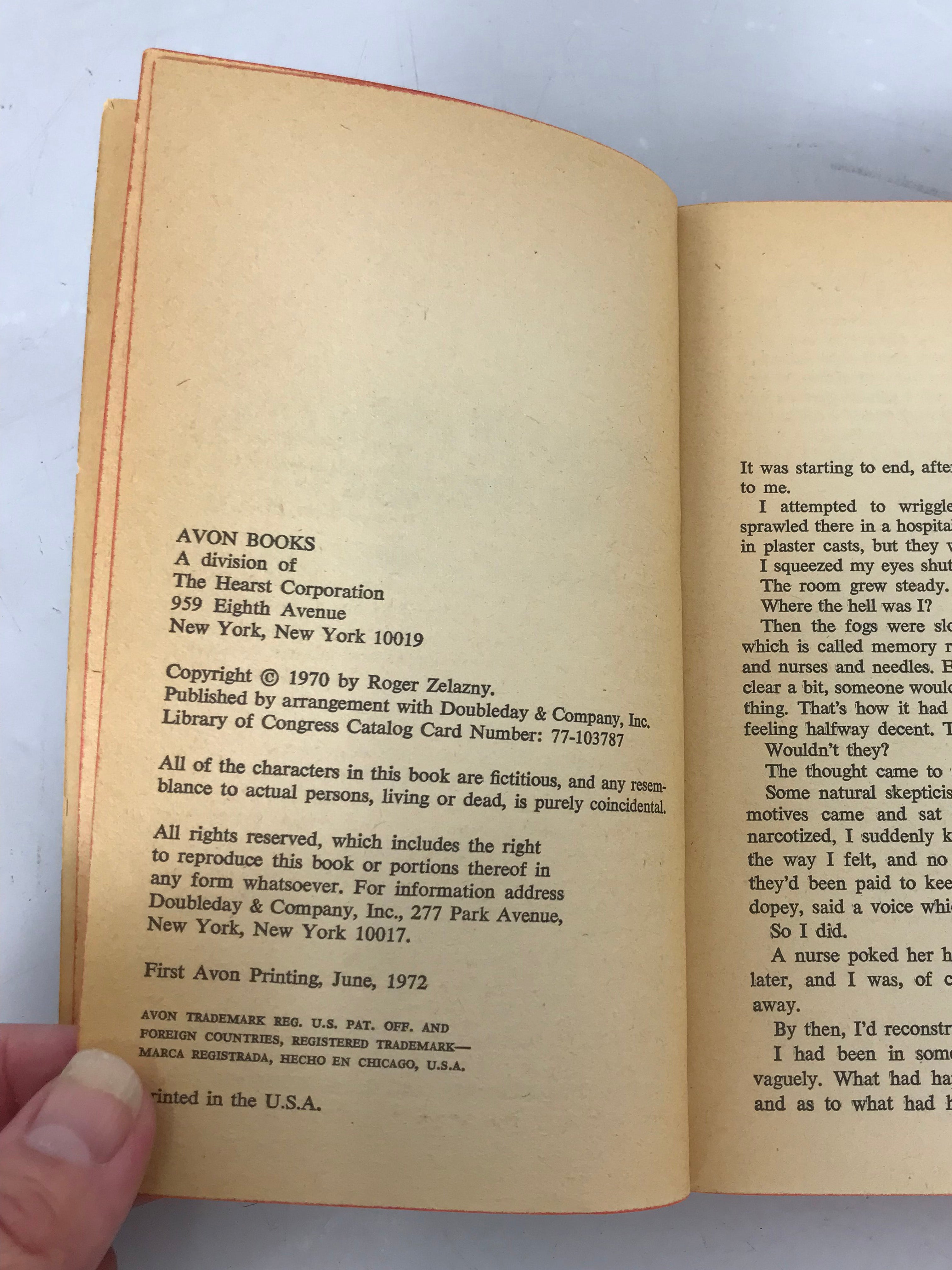Nine Princes in Amber by Roger Zelazny 1972 Avon PB