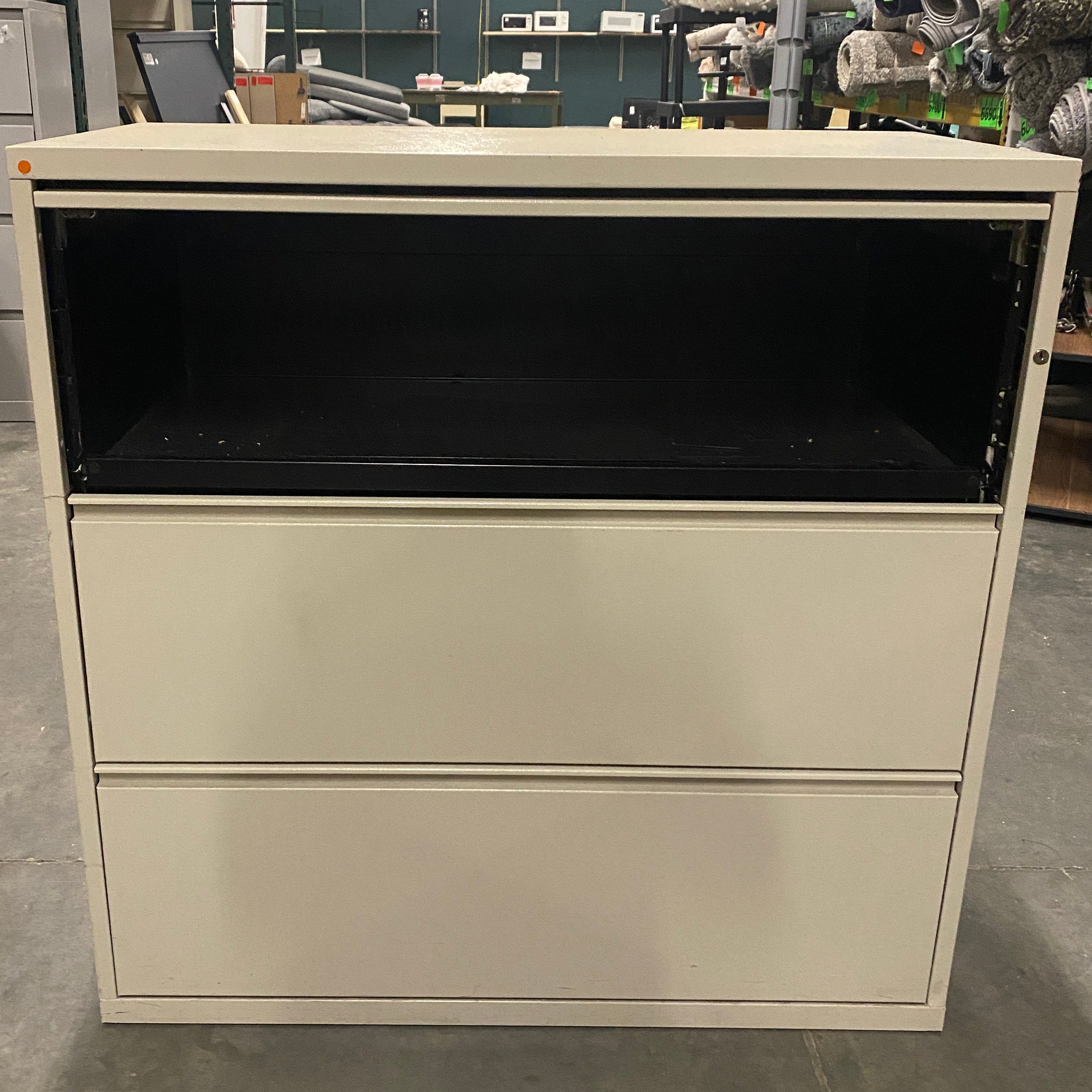 Beige 3 Drawer Lateral File Cabinet