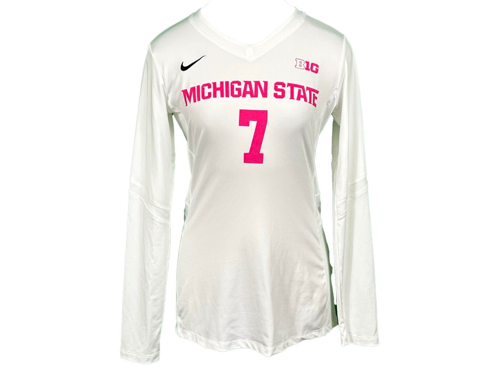Nike White MSU Long Sleeve Volleyball Jersey #7 Women's Size M