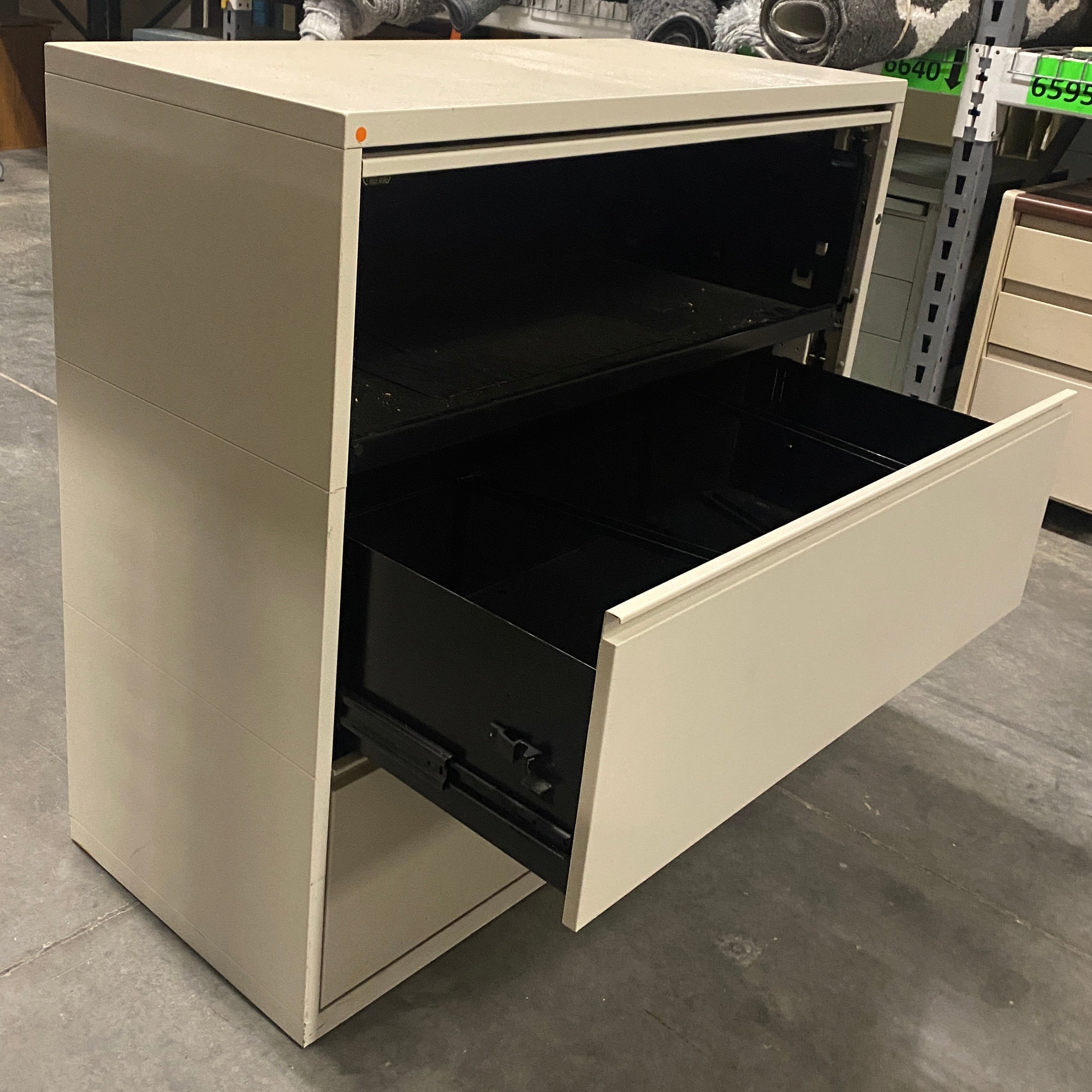 Beige 3 Drawer Lateral File Cabinet