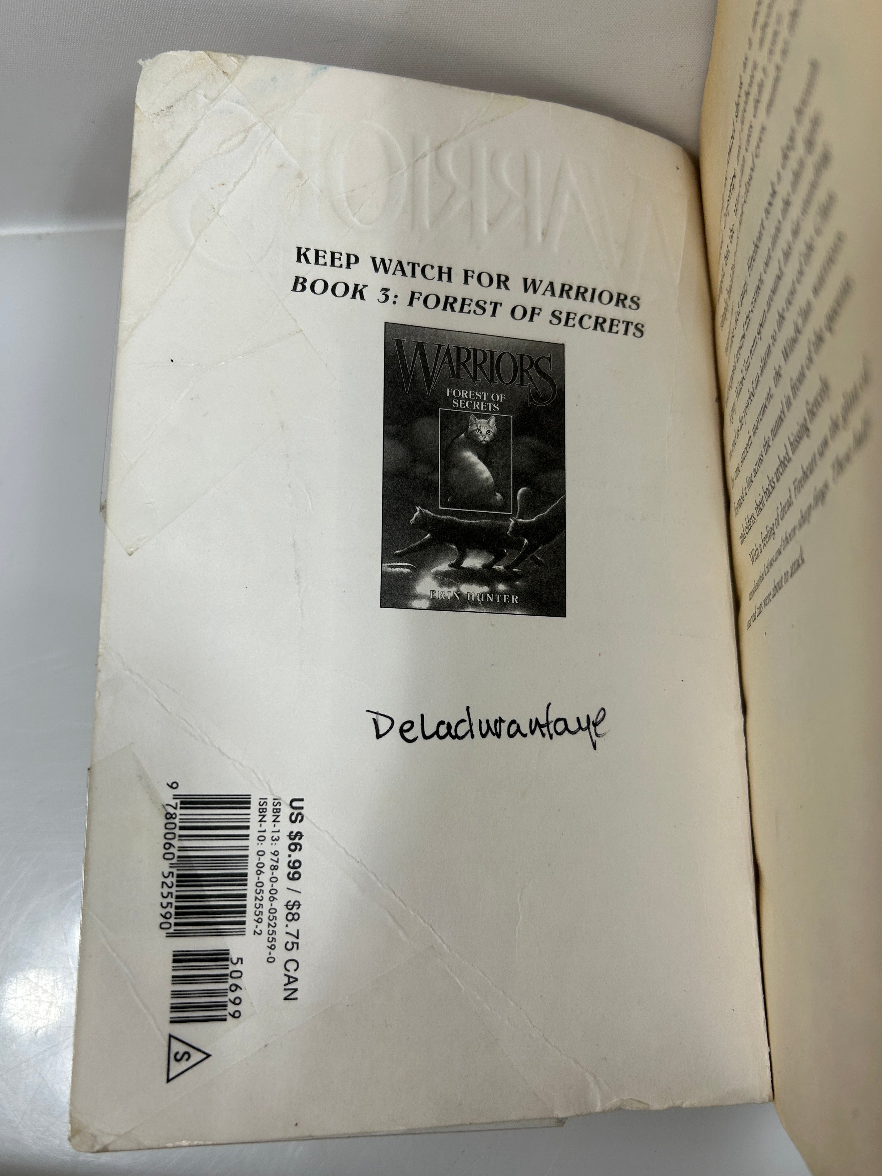 Lot of 6 Warrior Cats The Prophecies Begin SC