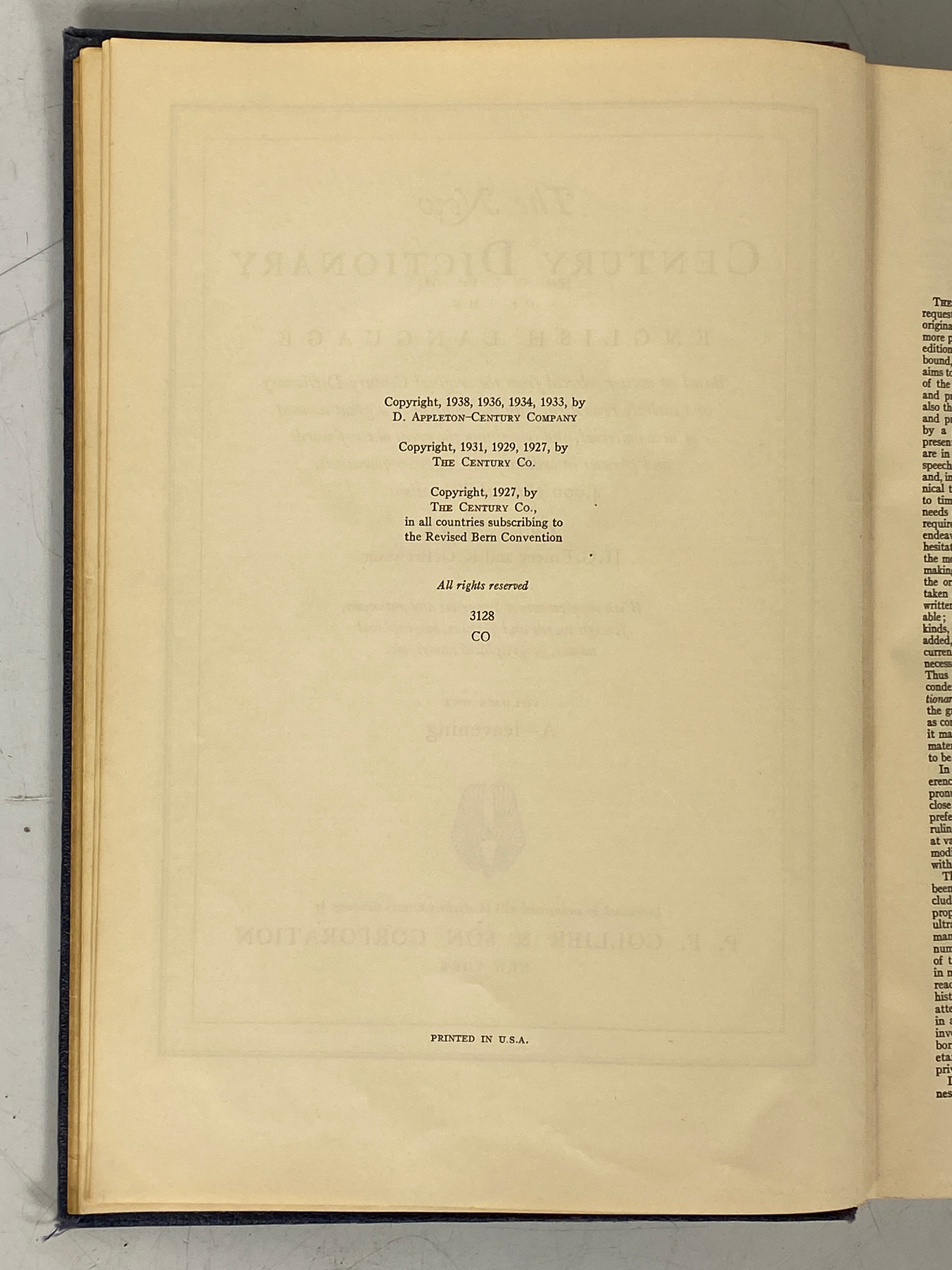 3 Volume Set: The New Century Dictionary 1933 Edition HC