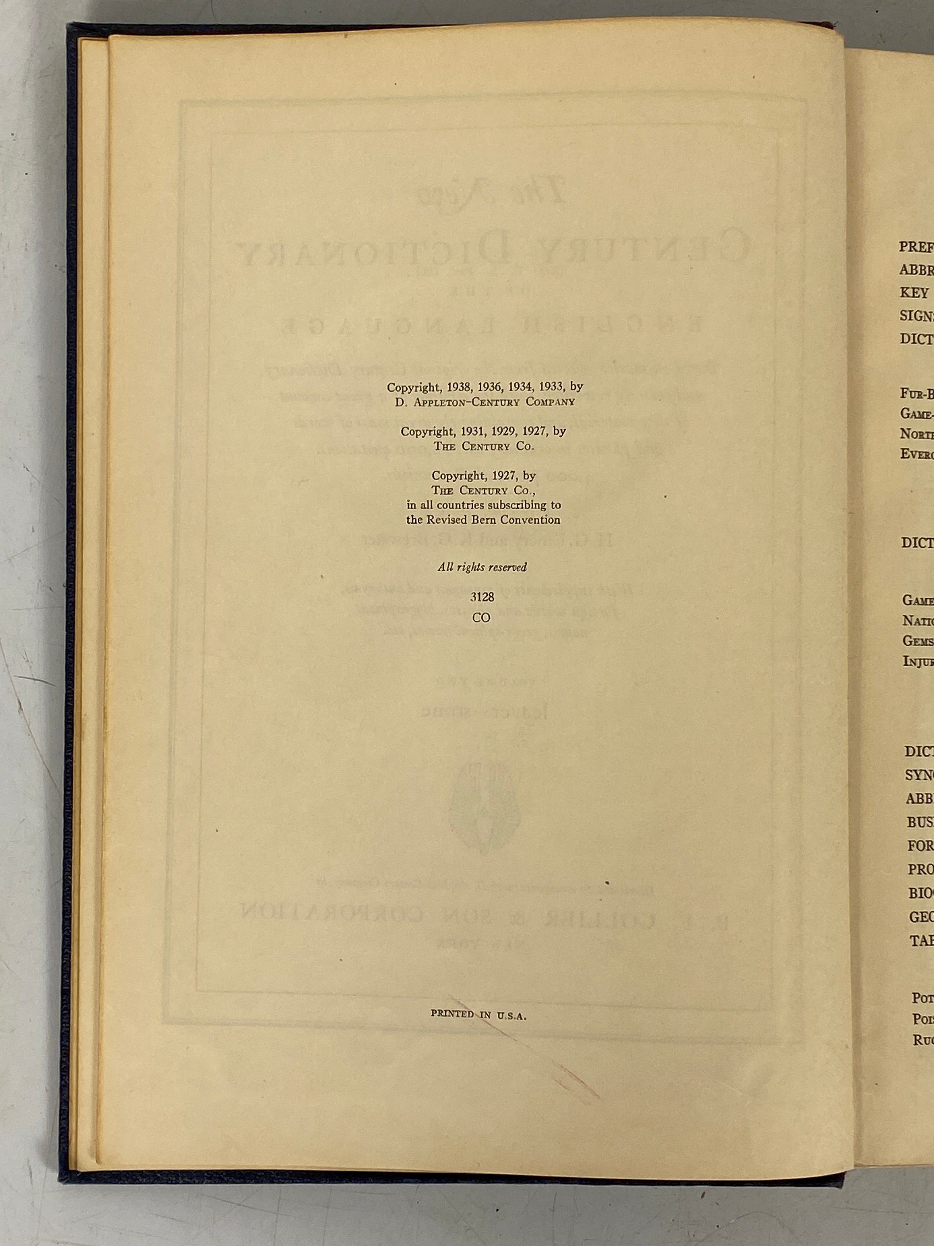 3 Volume Set: The New Century Dictionary 1933 Edition HC
