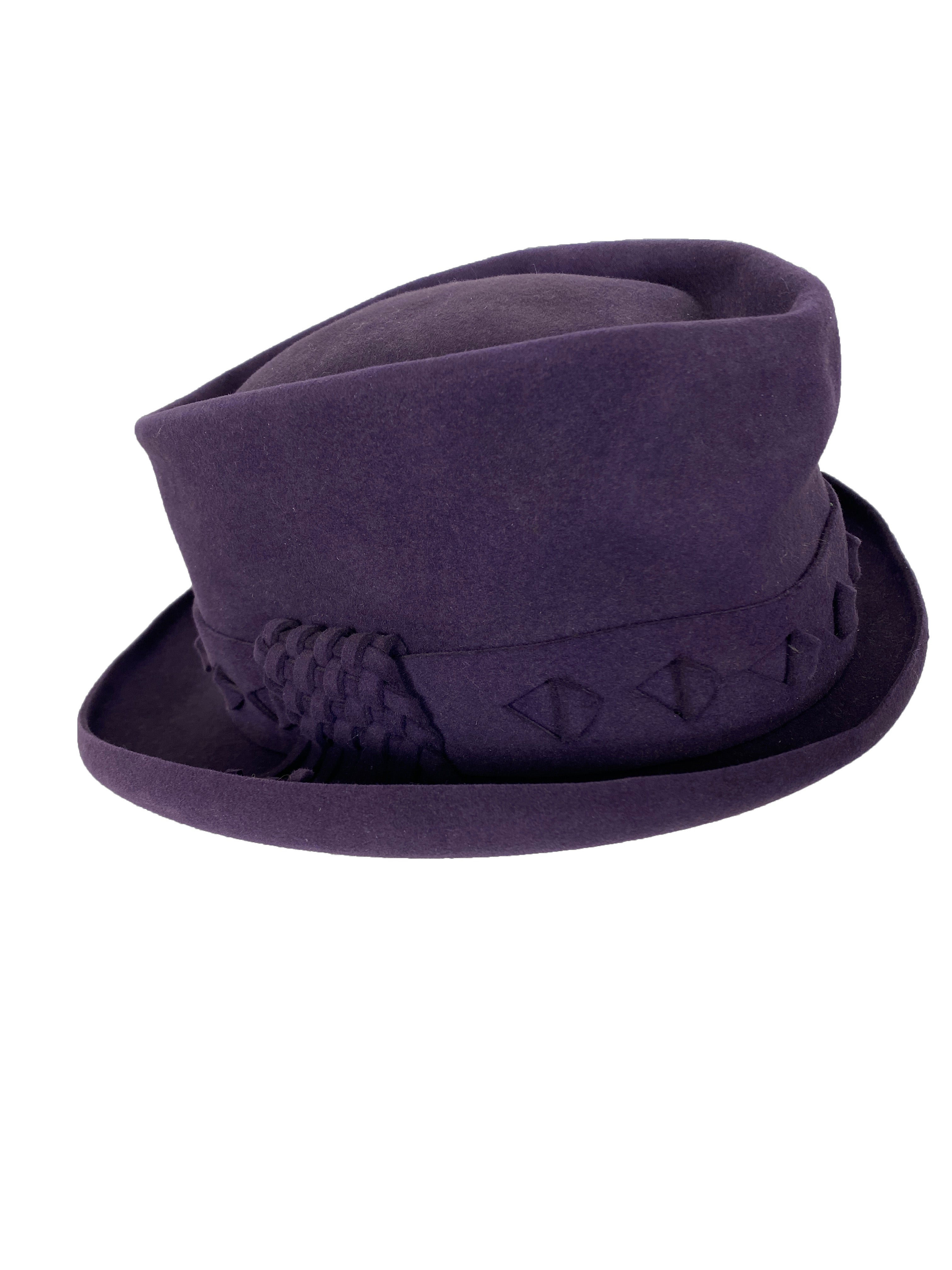 Antique 1920s Purple Wool Felt Henry Heath Windermere Hat