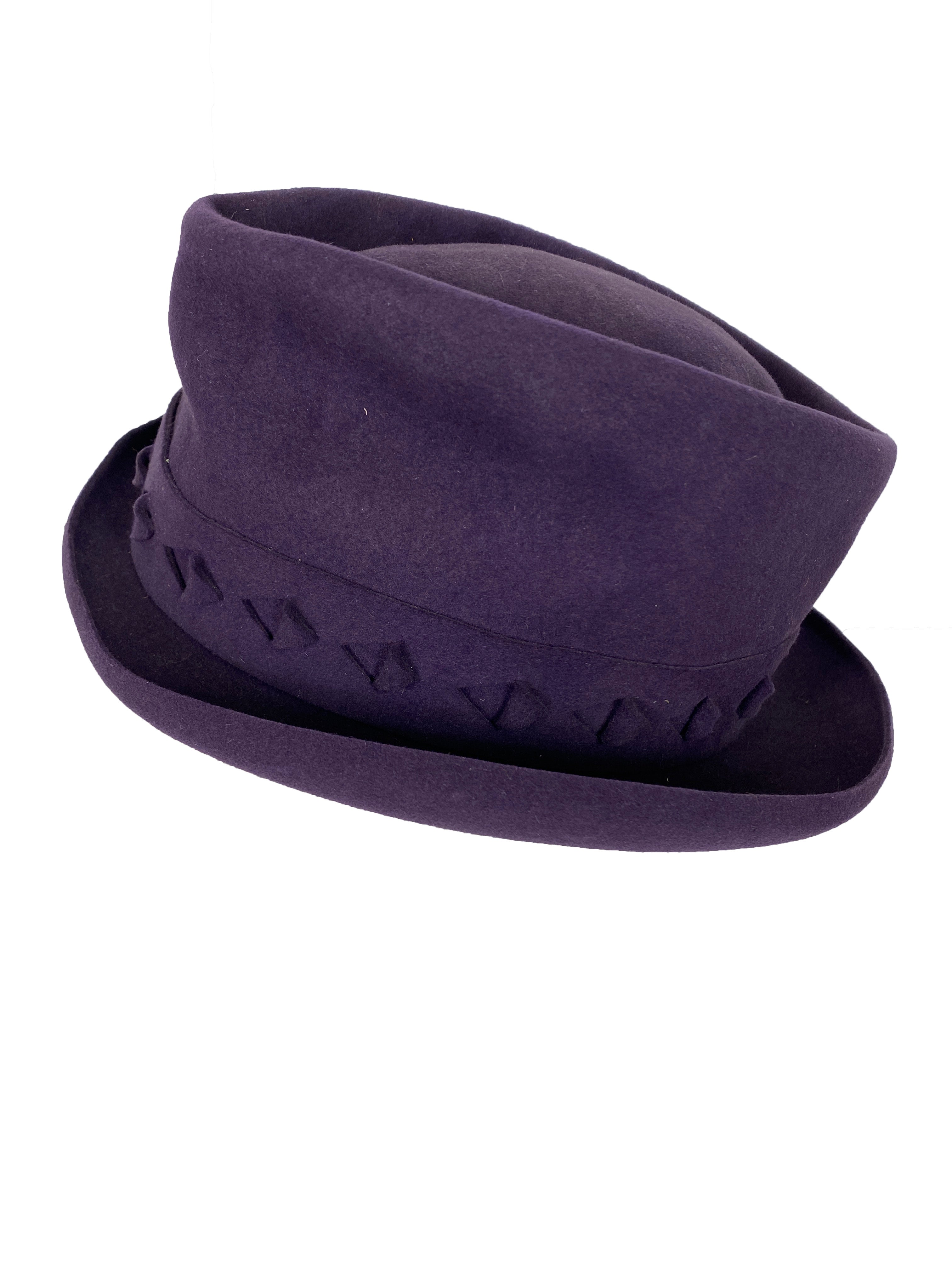 Antique 1920s Purple Wool Felt Henry Heath Windermere Hat