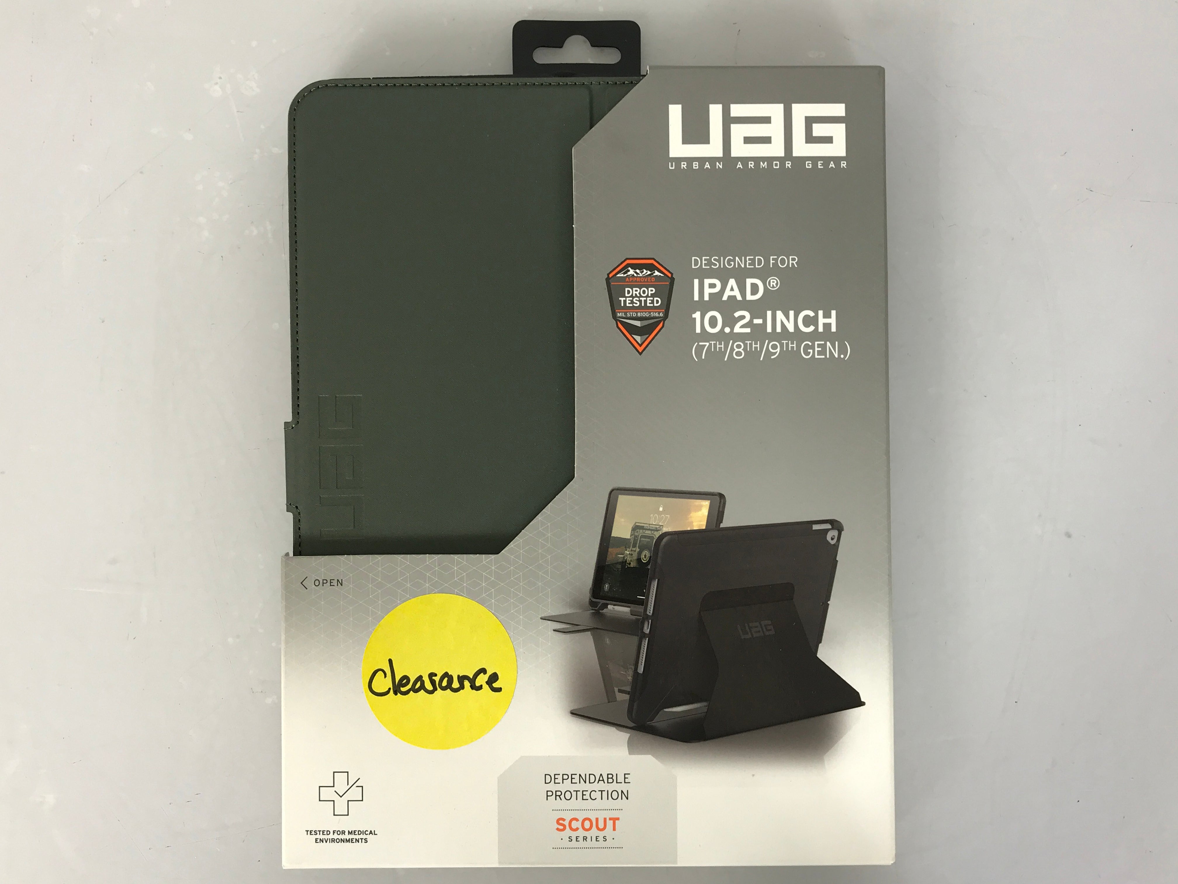 UAG 12191I11-0921-V5 Black/Olive Scout Series iPad 10.2" (7th/8th/9th Gen) Folio Case