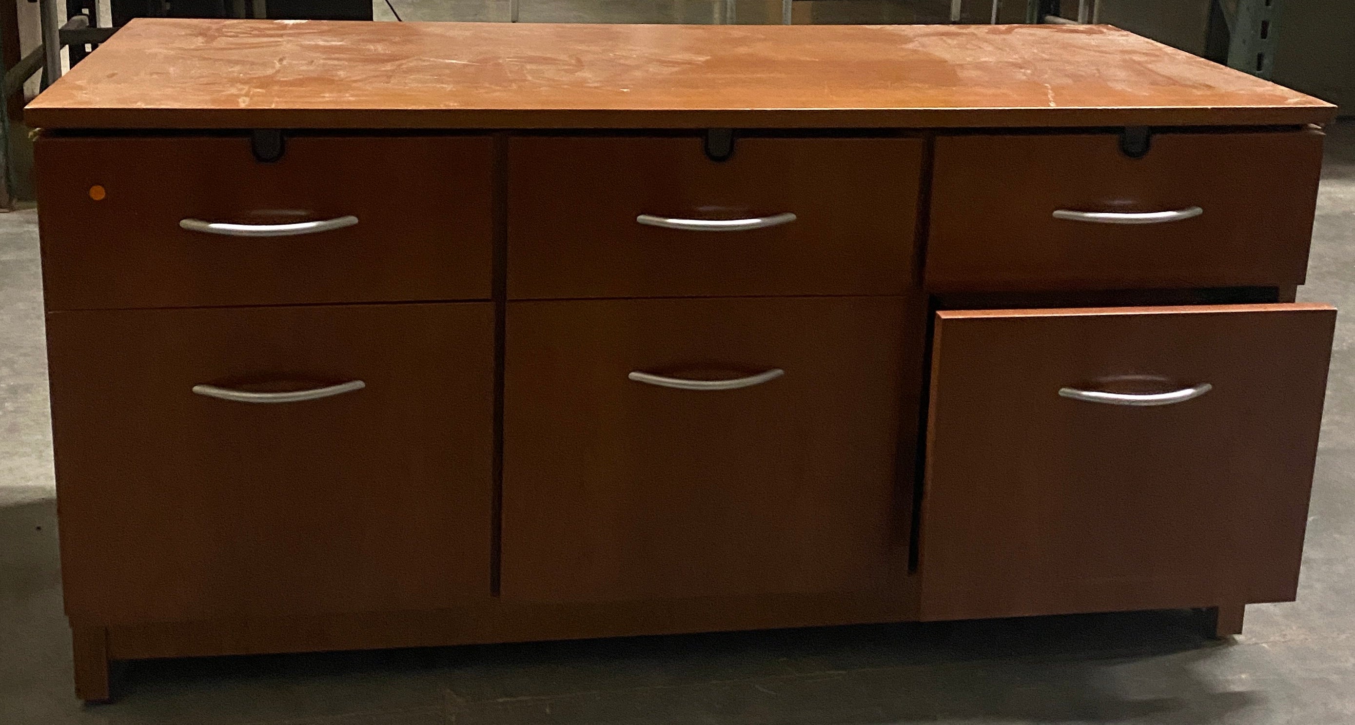 Brown Laminated Wooden File Cabinet Credenza
