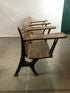Antique 4-Seat Wood School Desk Bench #2