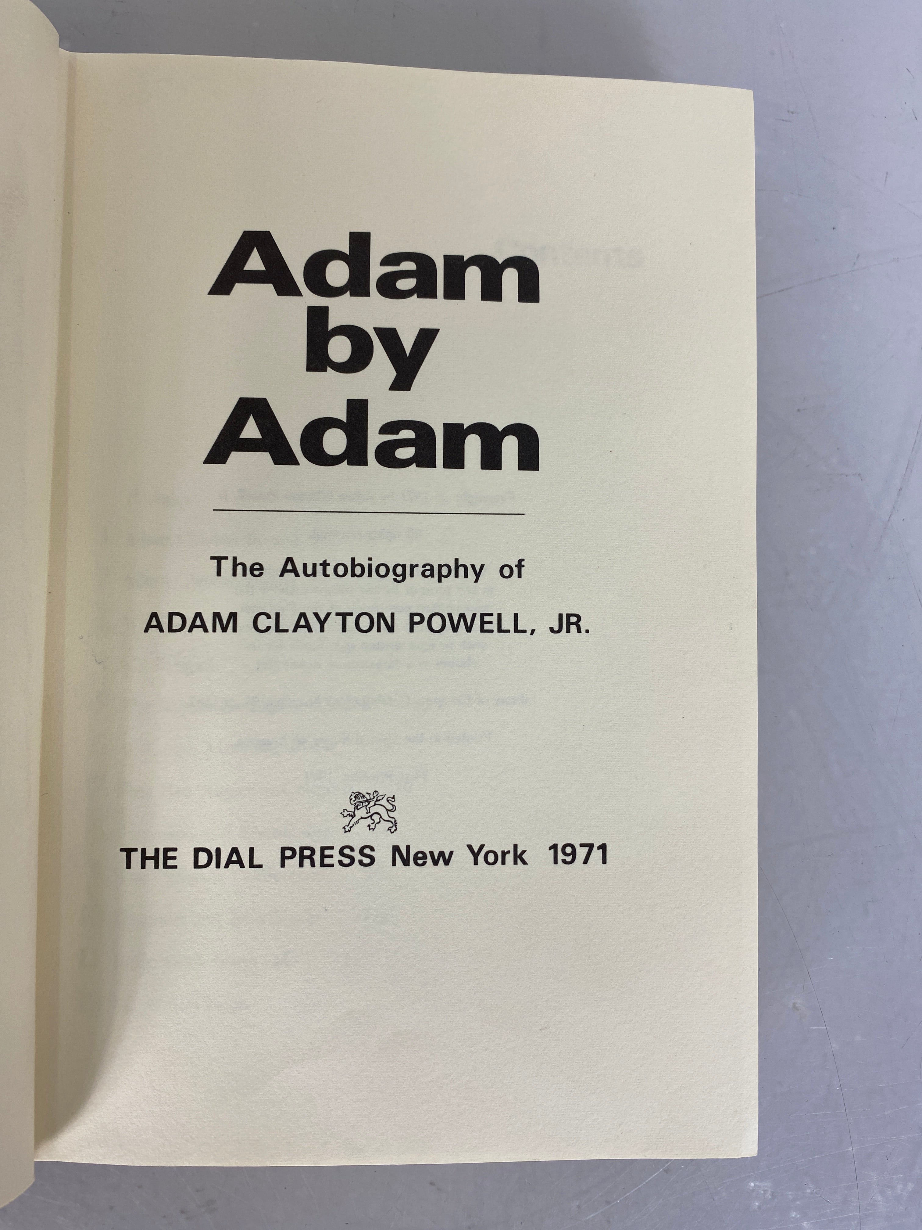 Adam by Adam The Autobiography of Adam Clayton Powell, Jr. 1st Printing 1971 HC