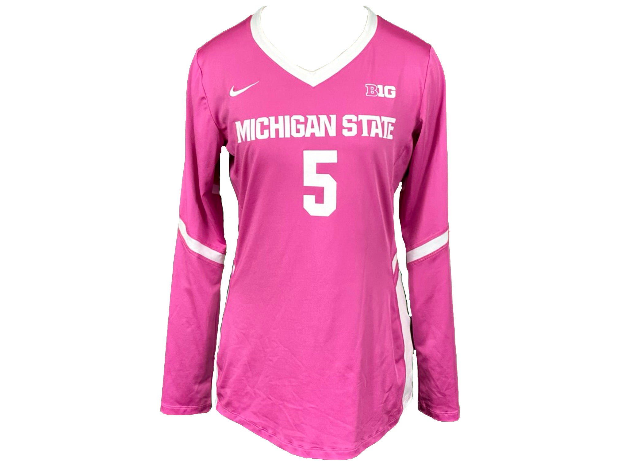 Nike Pink MSU Long Sleeve Volleyball Jersey #5 Women's Size L