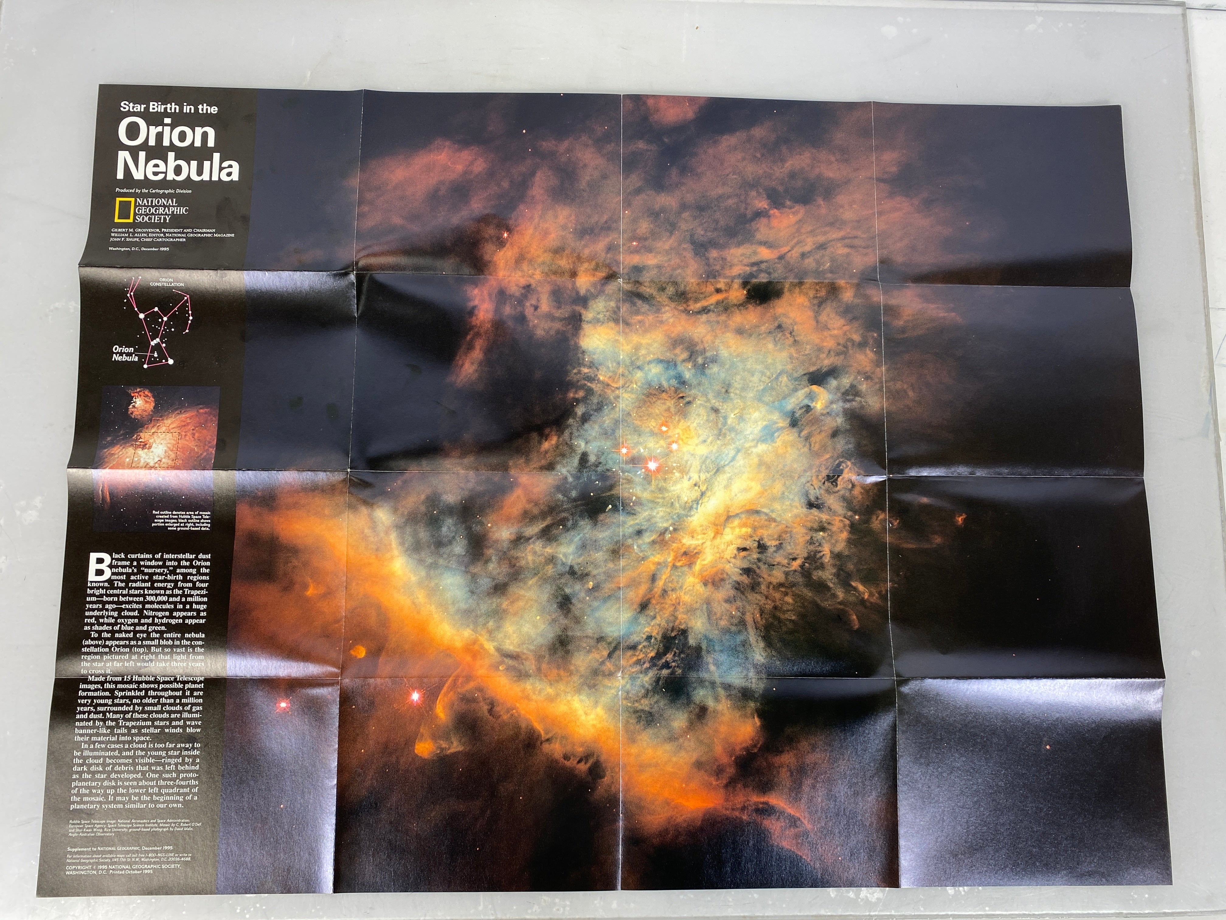 6 National Geographic Maps/Posters incl Moon Landing/Mars/The Heavens