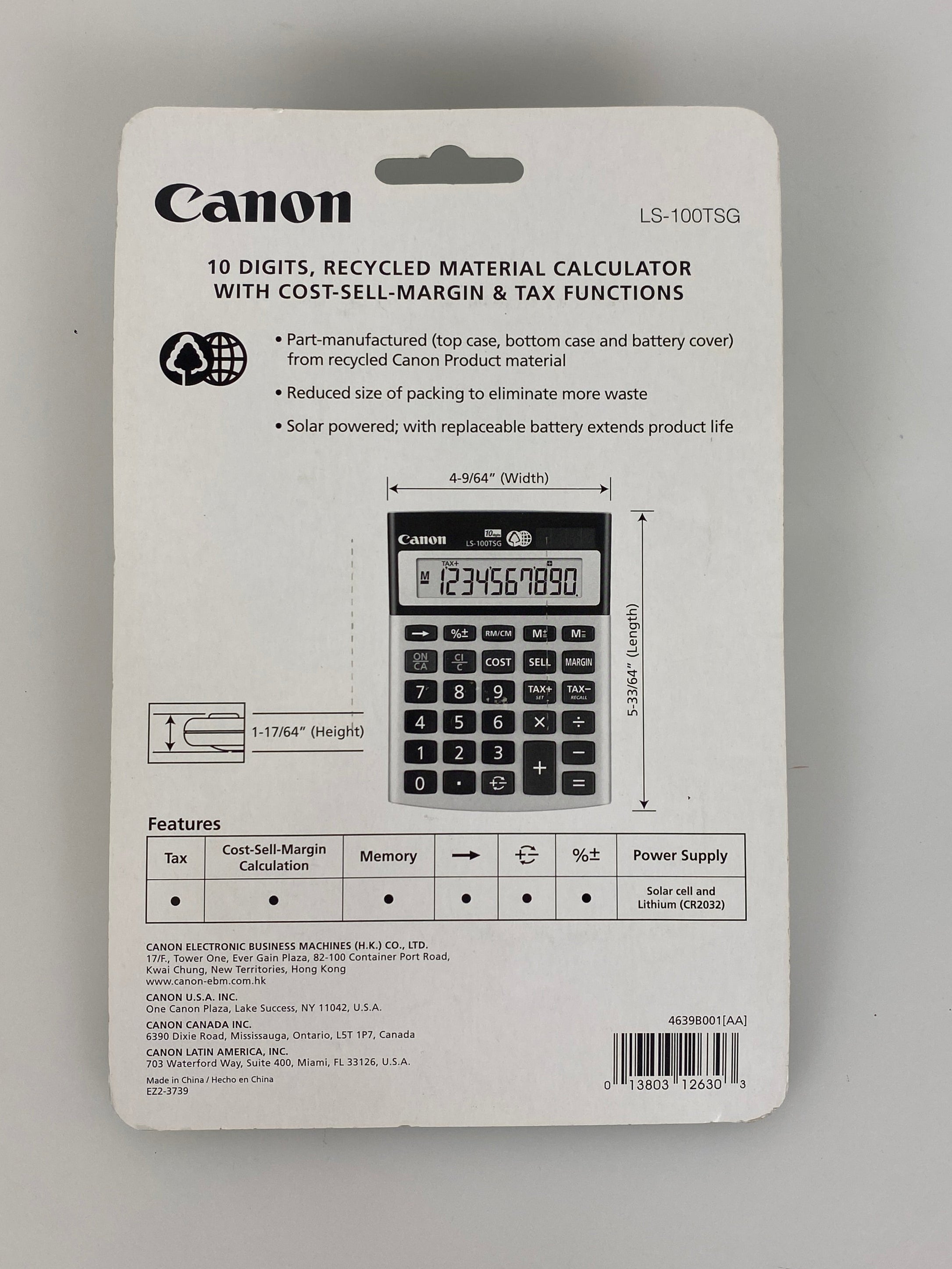 Canon #LS-100TSG 10 Digit Calculator