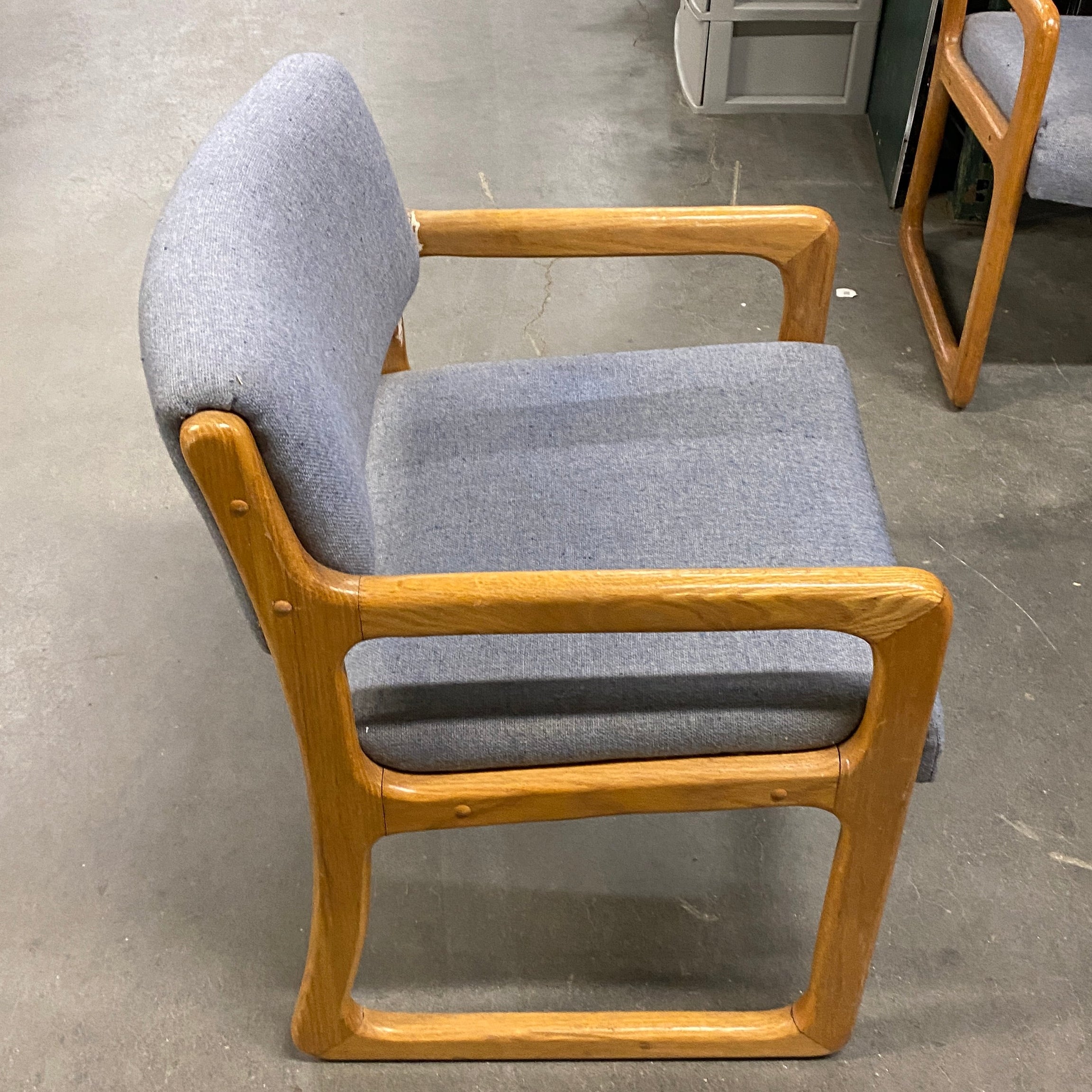 Grey Upholstered Wooden Frame Chair