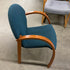 Green Upholstered Wooden Frame Chair (Rounded)