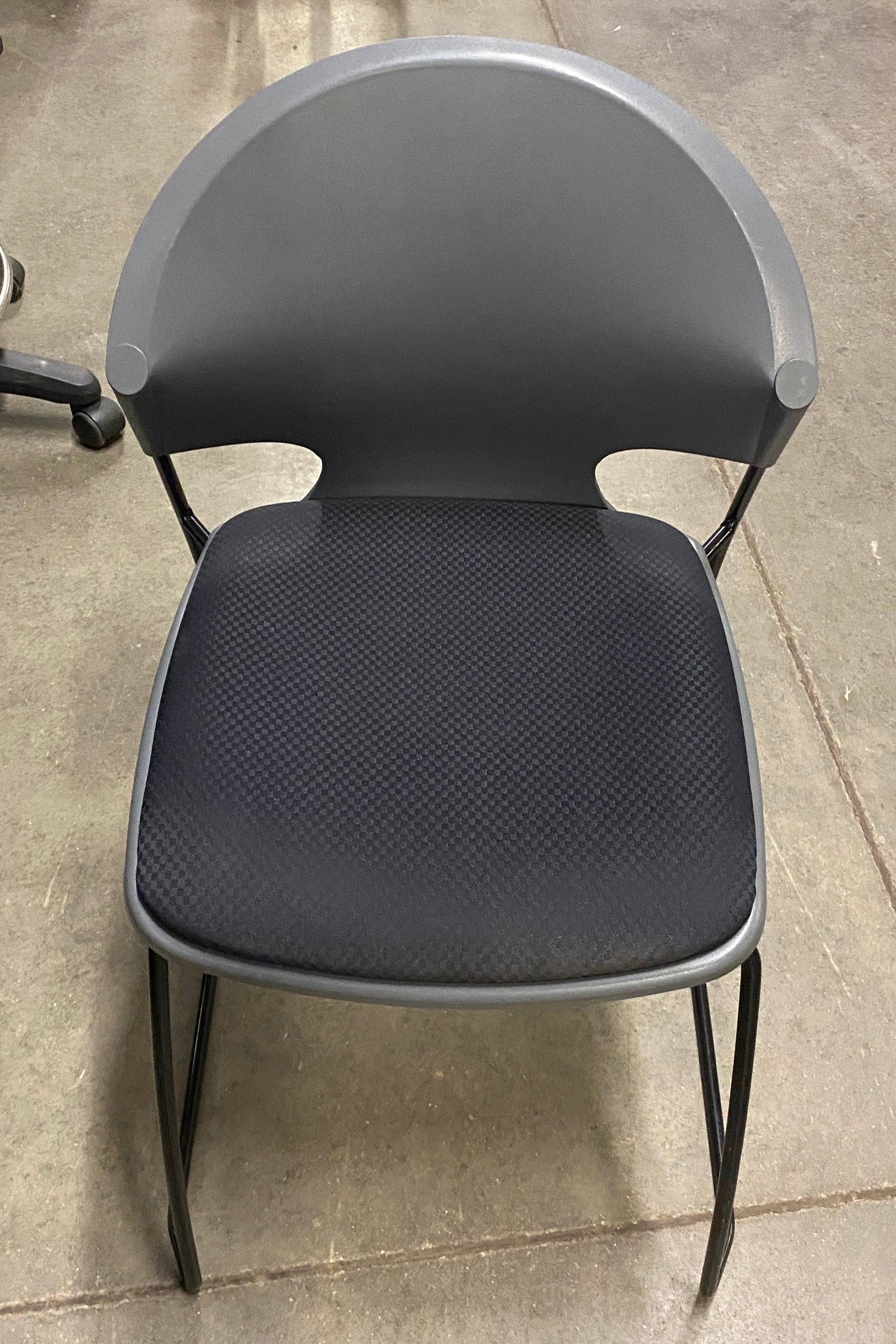 Grey Plastic Rounded Stackable Chair