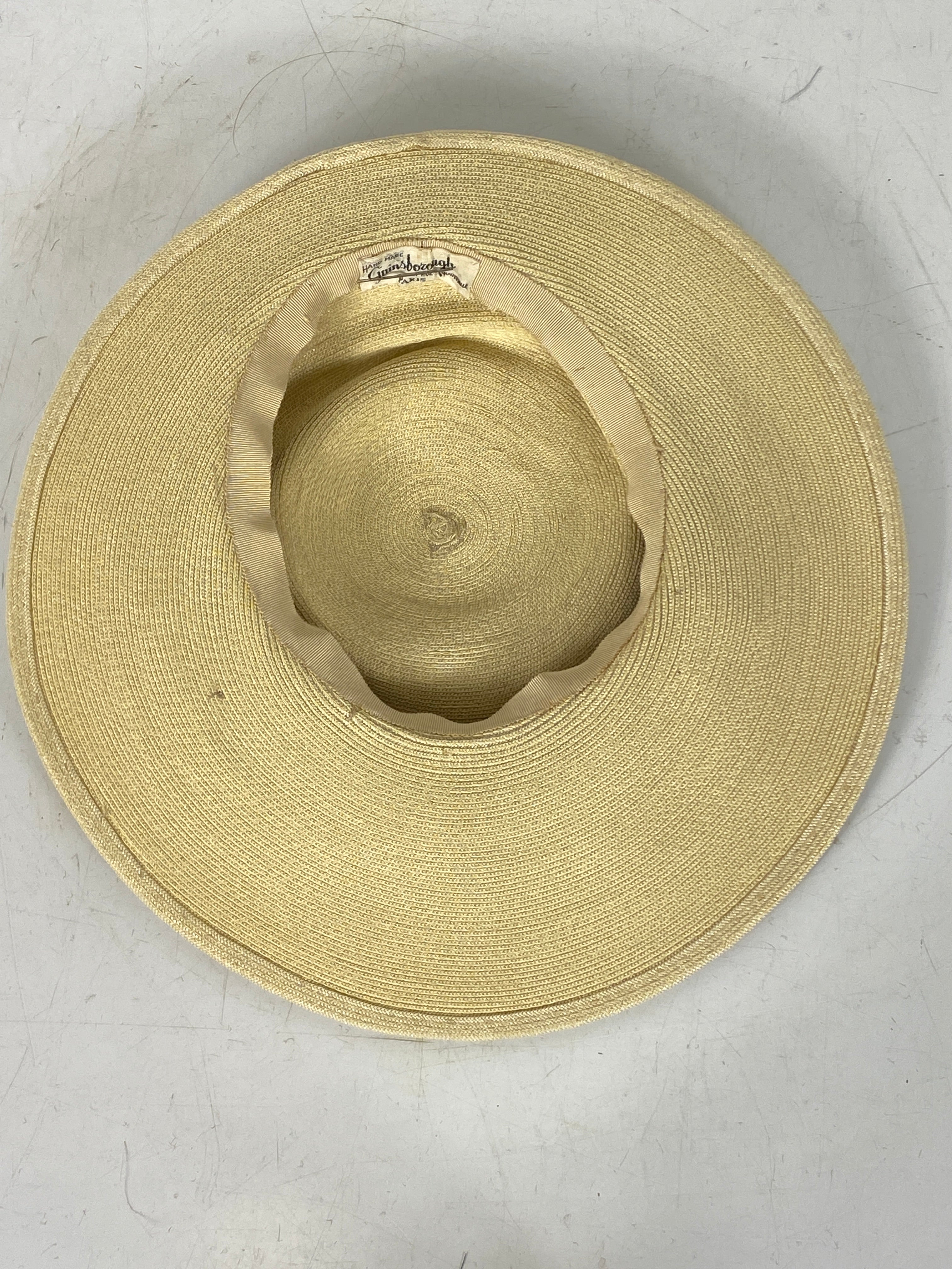 Vintage 1940s Gainsborough Paris Cartwheel Hat