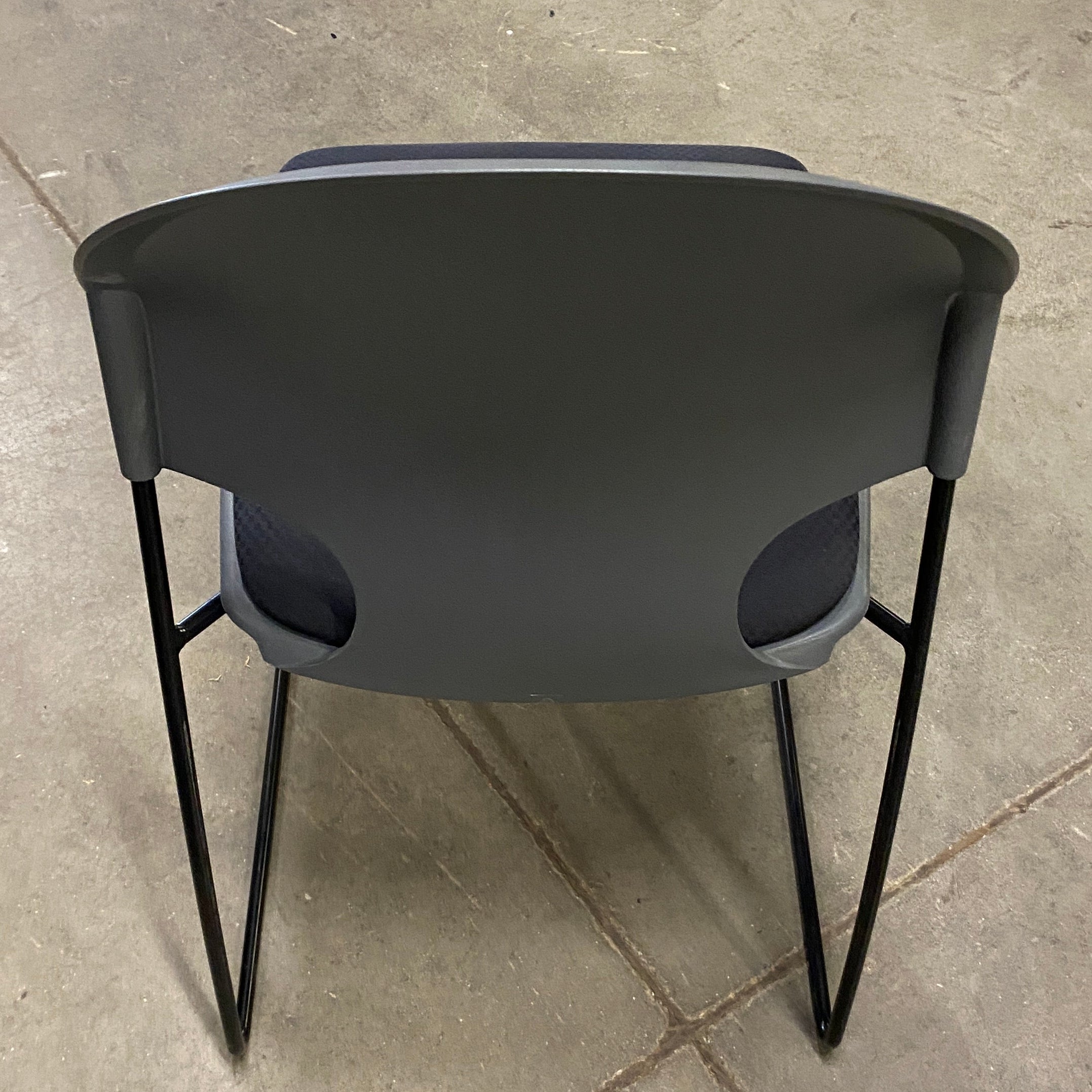 Grey Plastic Rounded Stackable Chair