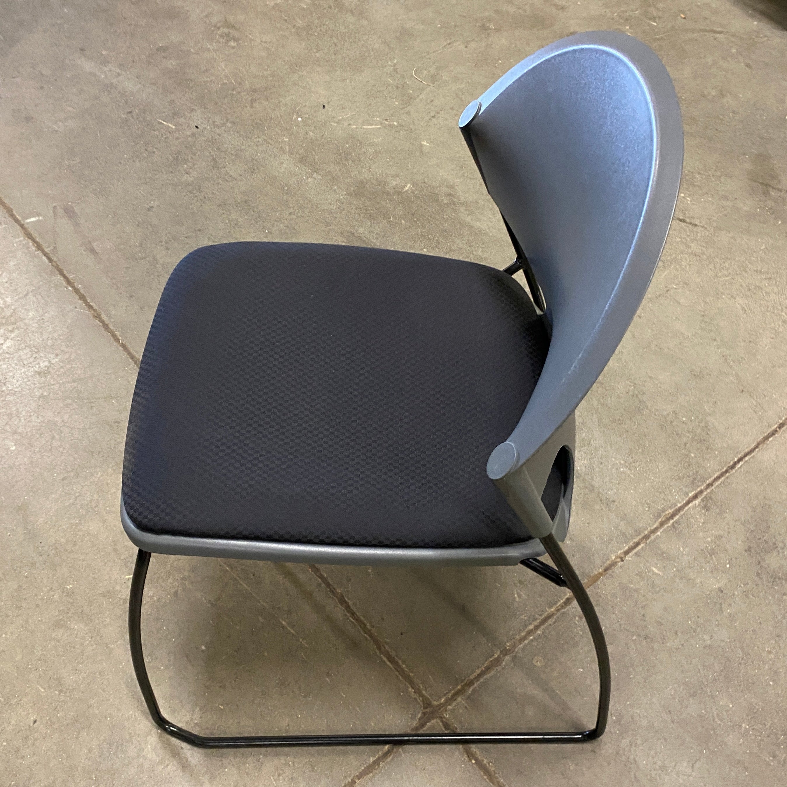 Grey Plastic Rounded Stackable Chair